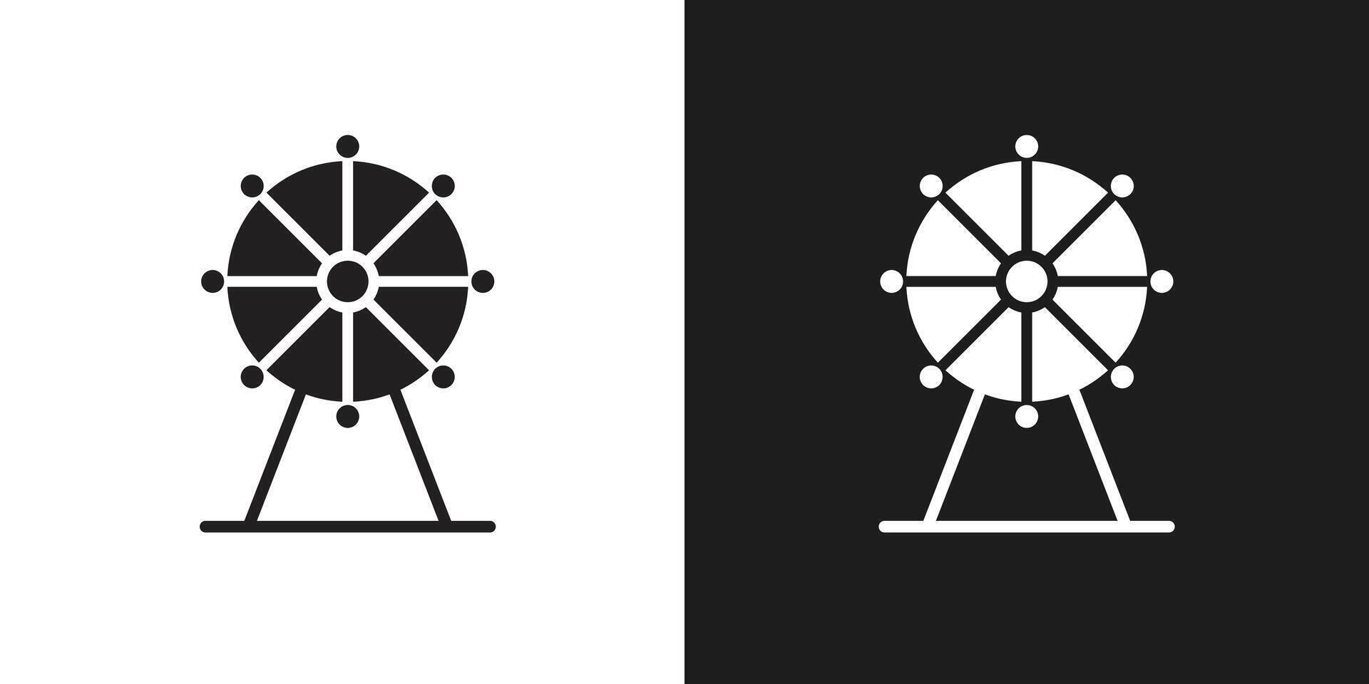 Ferris wheel icon logo set vector