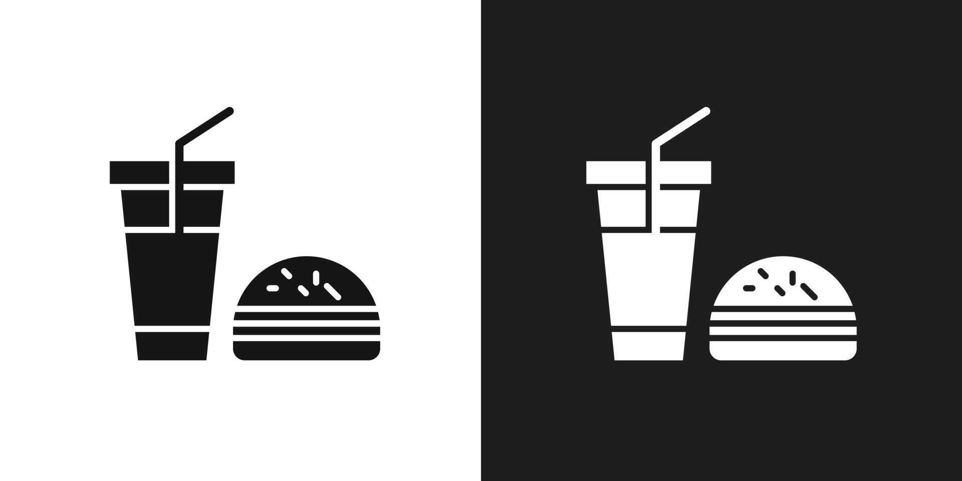 Hamburger soda icon logo set vector