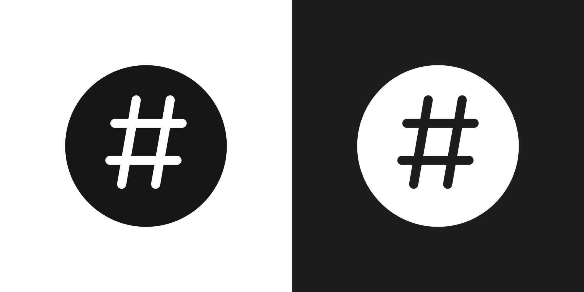 Hashtag icon logo set vector