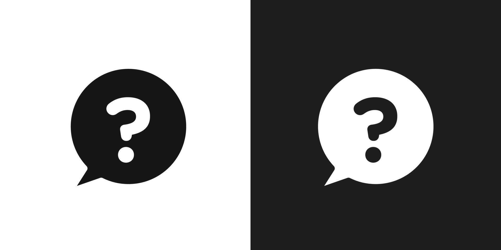 Interrogation icon logo set vector