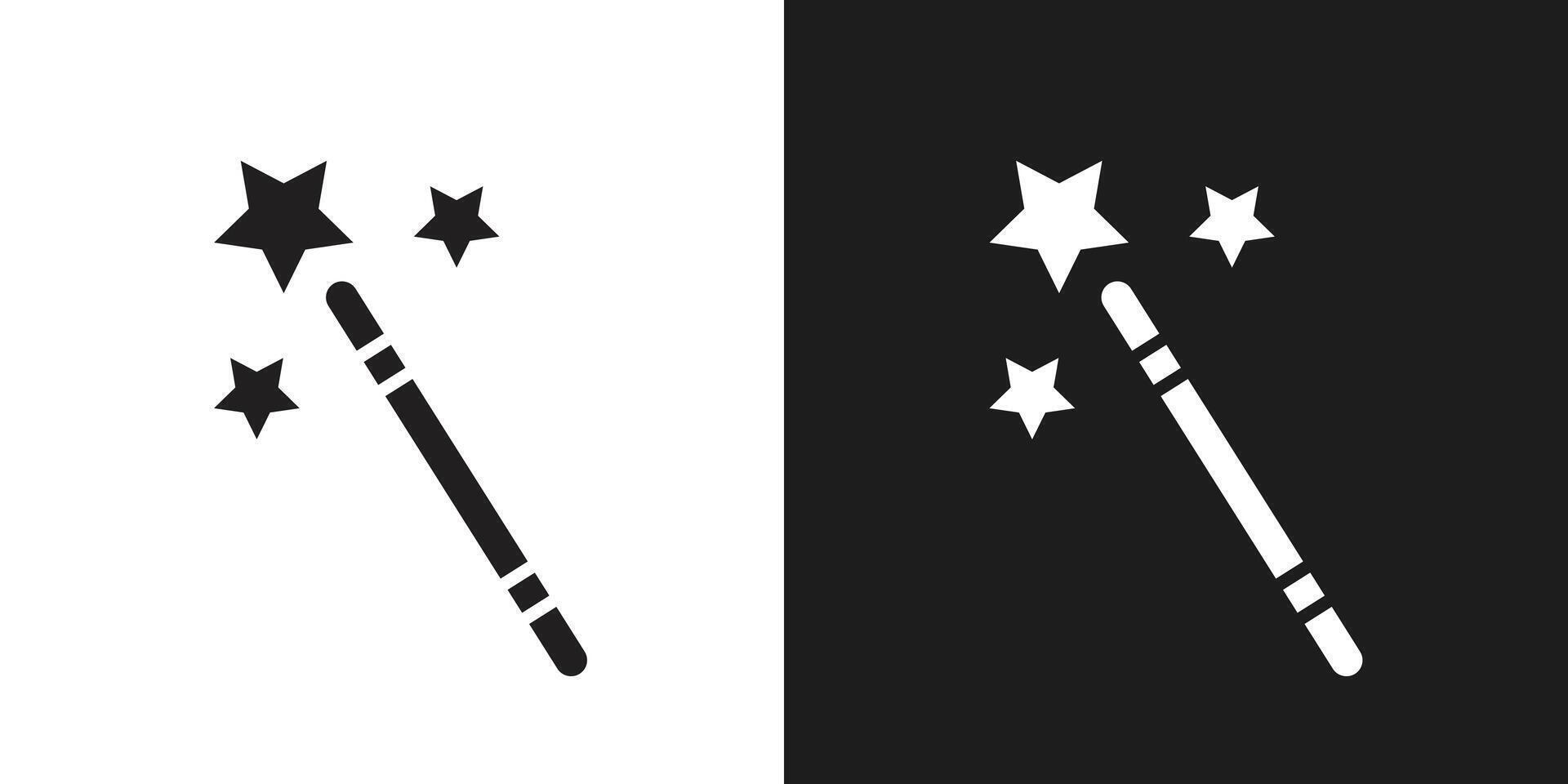 Magic wand icon logo set vector