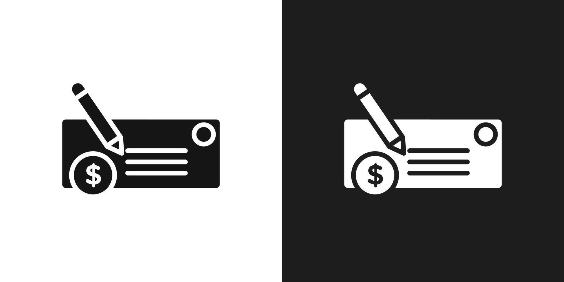 Money check icon logo set vector