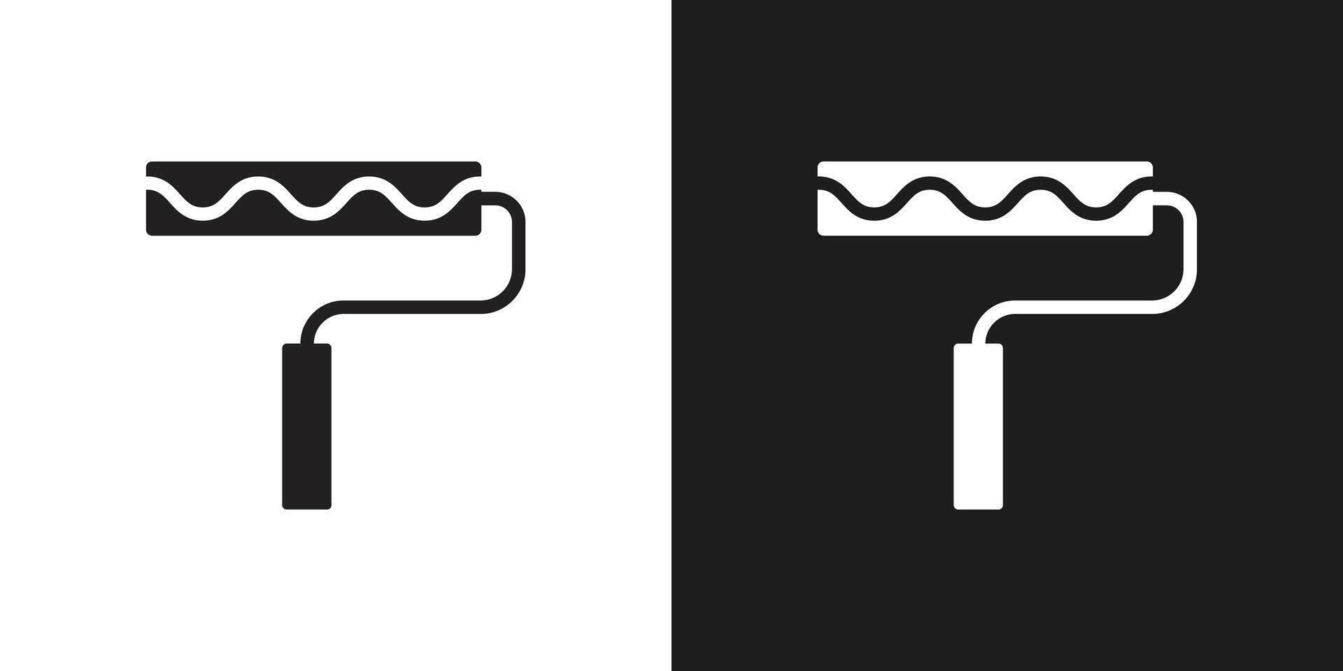 Paint roller icon logo set vector