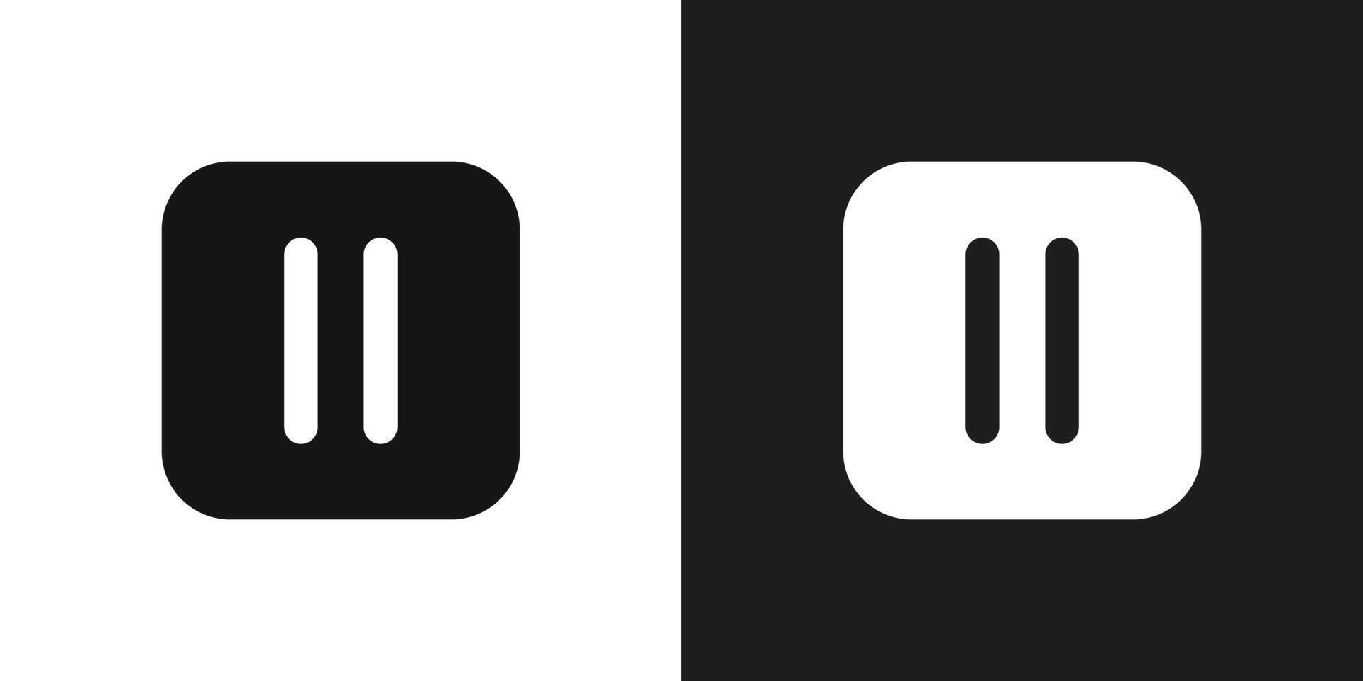 Pause icon logo set vector