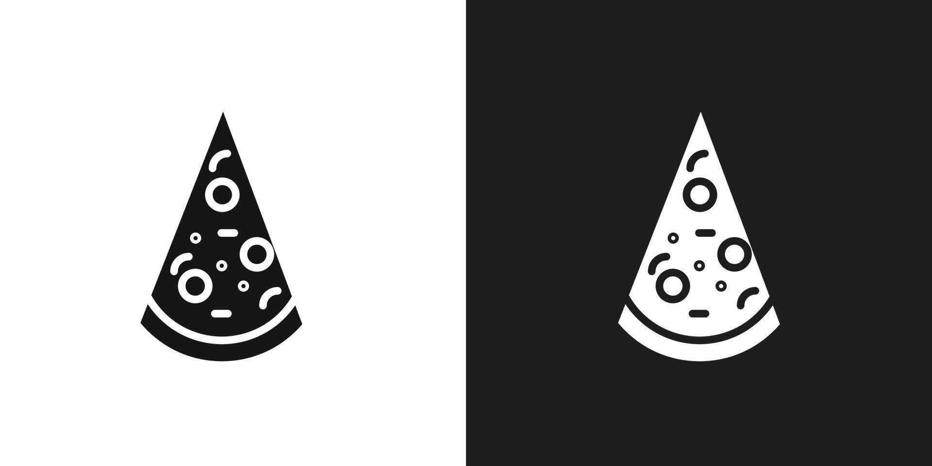 Pizza slice icon logo set vector