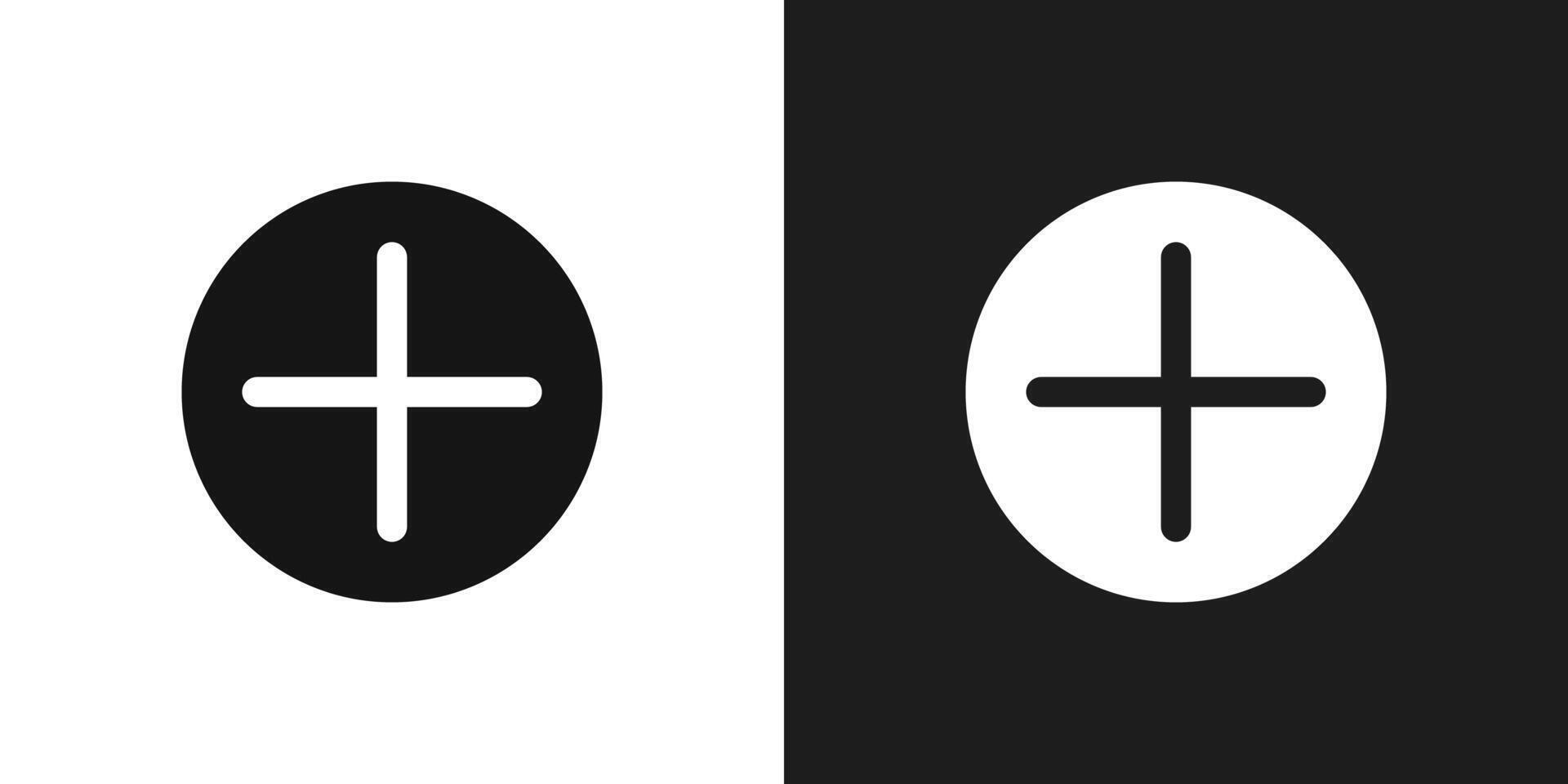Plus icon logo set vector