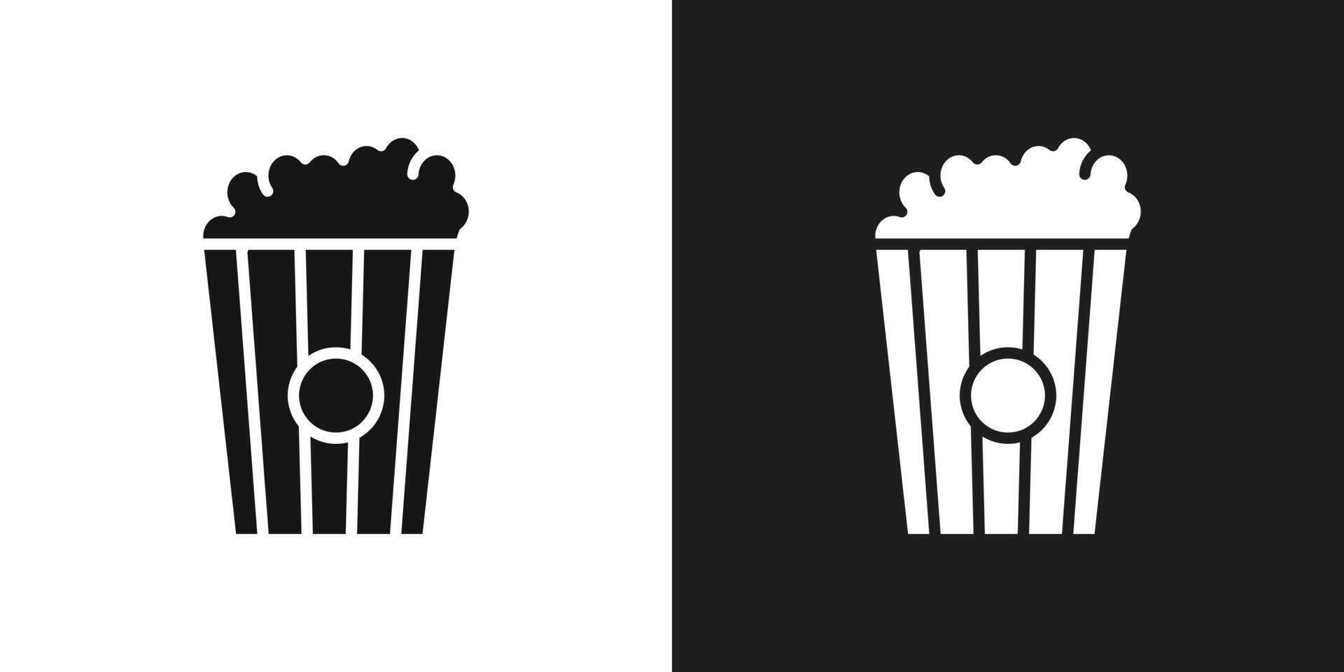 Popcorn icon logo set vector