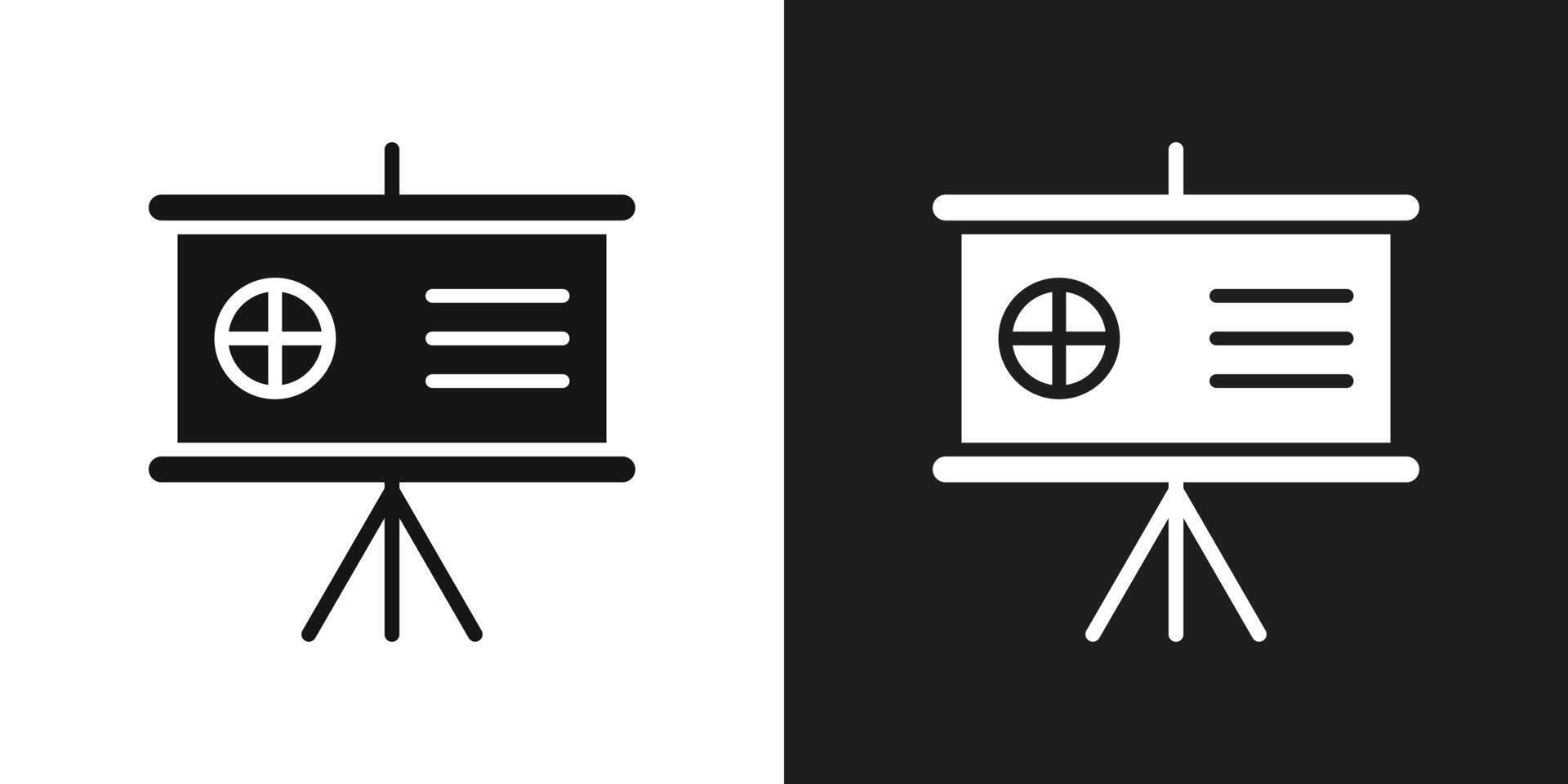 Presentation icon logo set vector