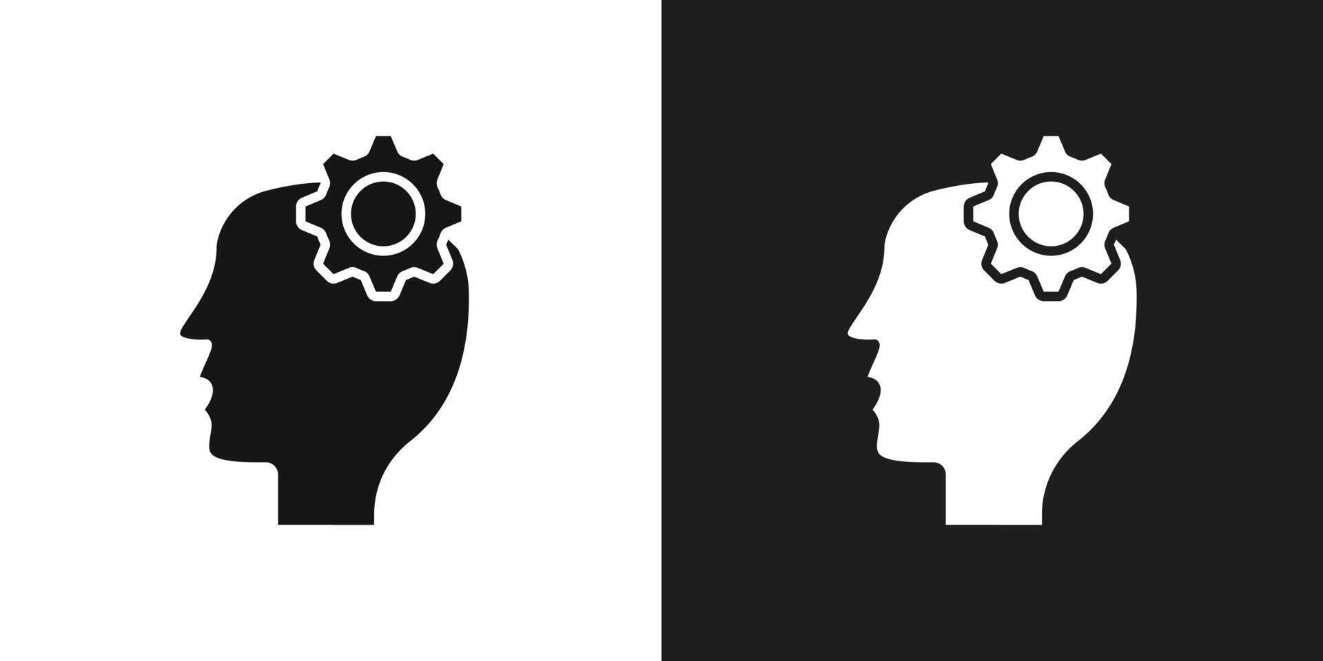 Thinking icon logo set vector
