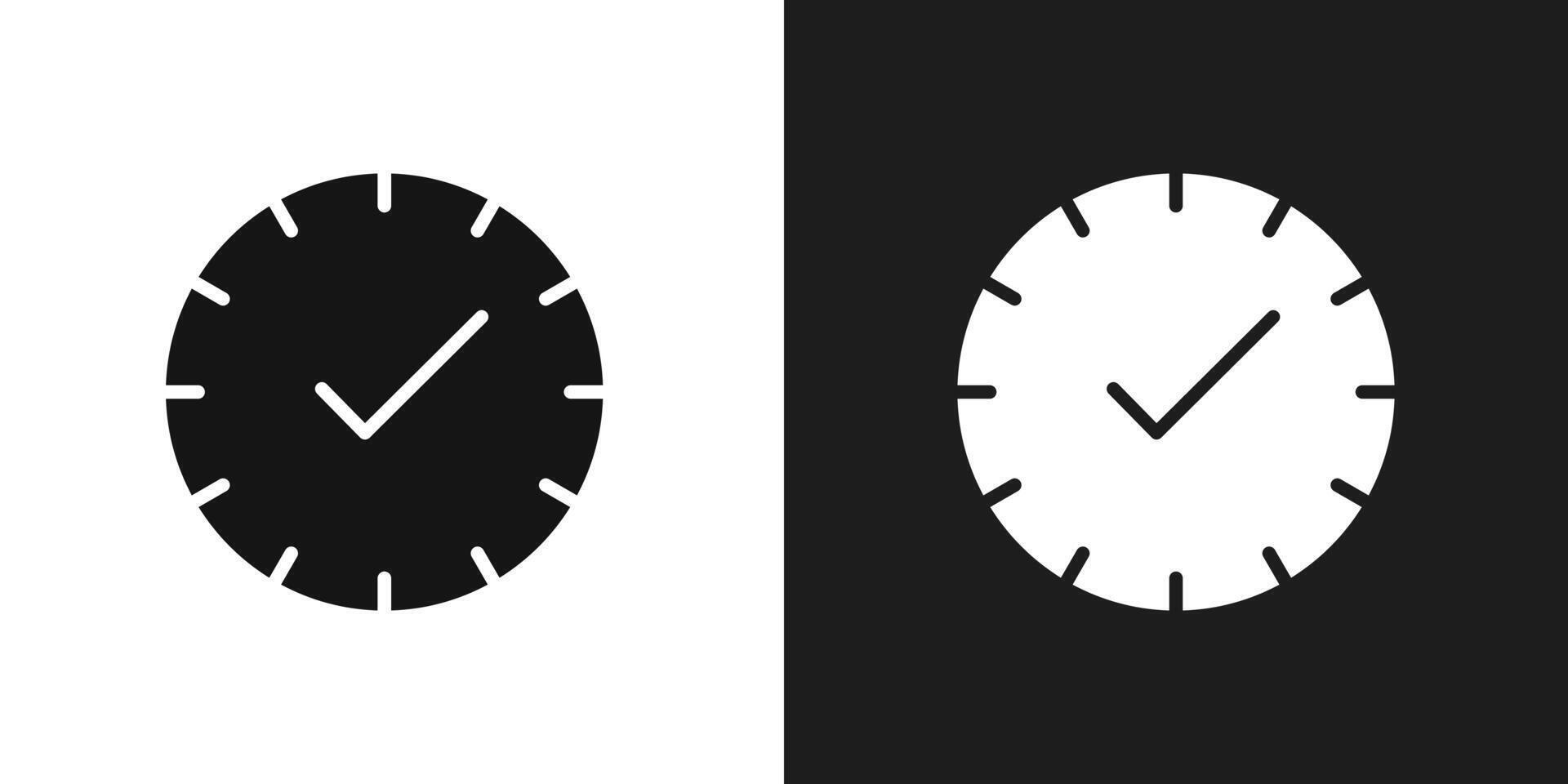 Time check icon logo set vector