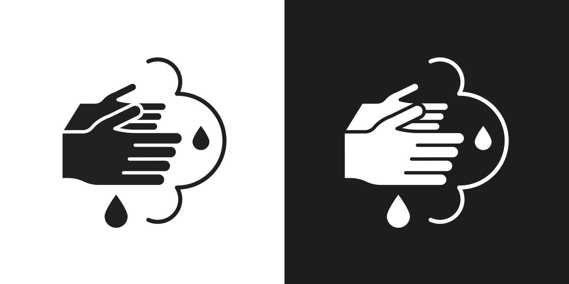 Wash your hands icon logo set vector