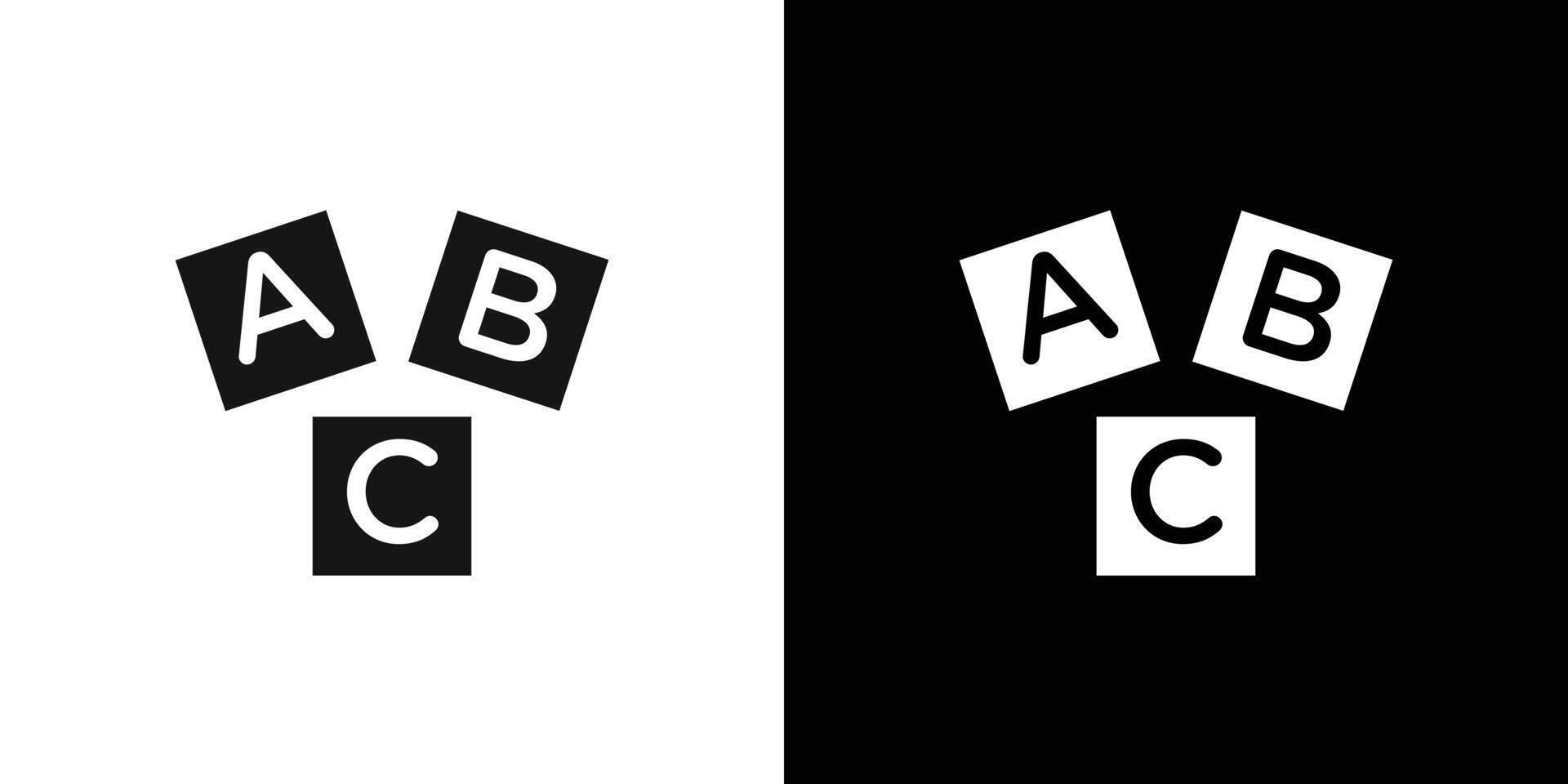 A B C cubes icon logo set vector