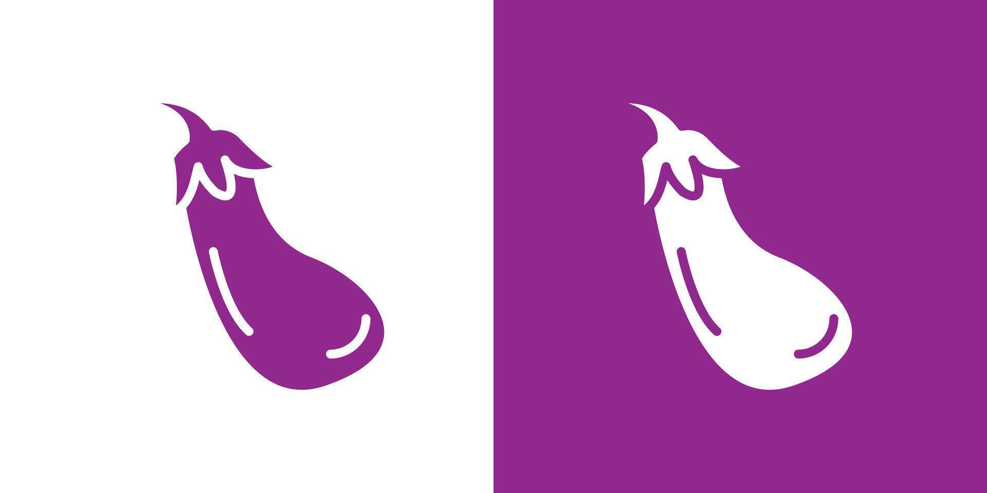 aubergine icon logo set vector