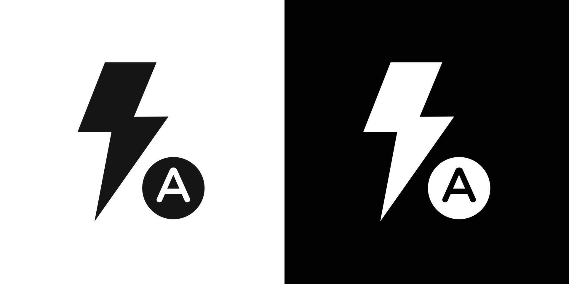 auto flash icon logo set vector