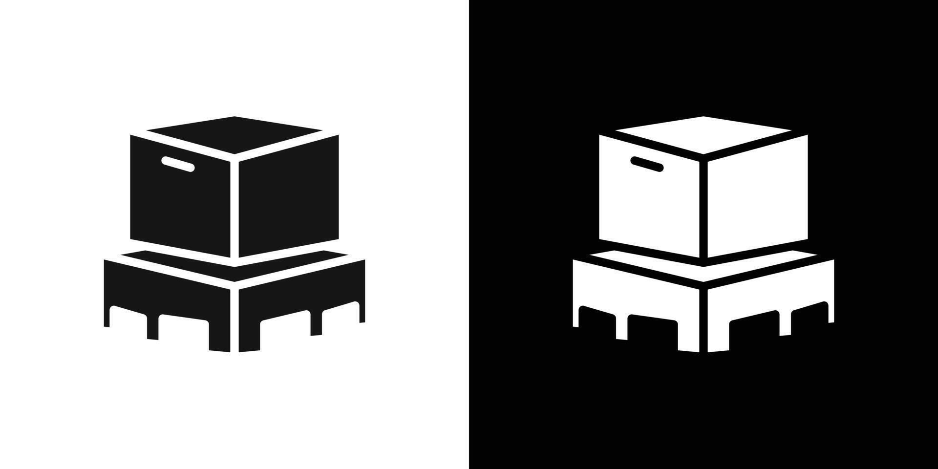 box on a pallet icon logo set vector