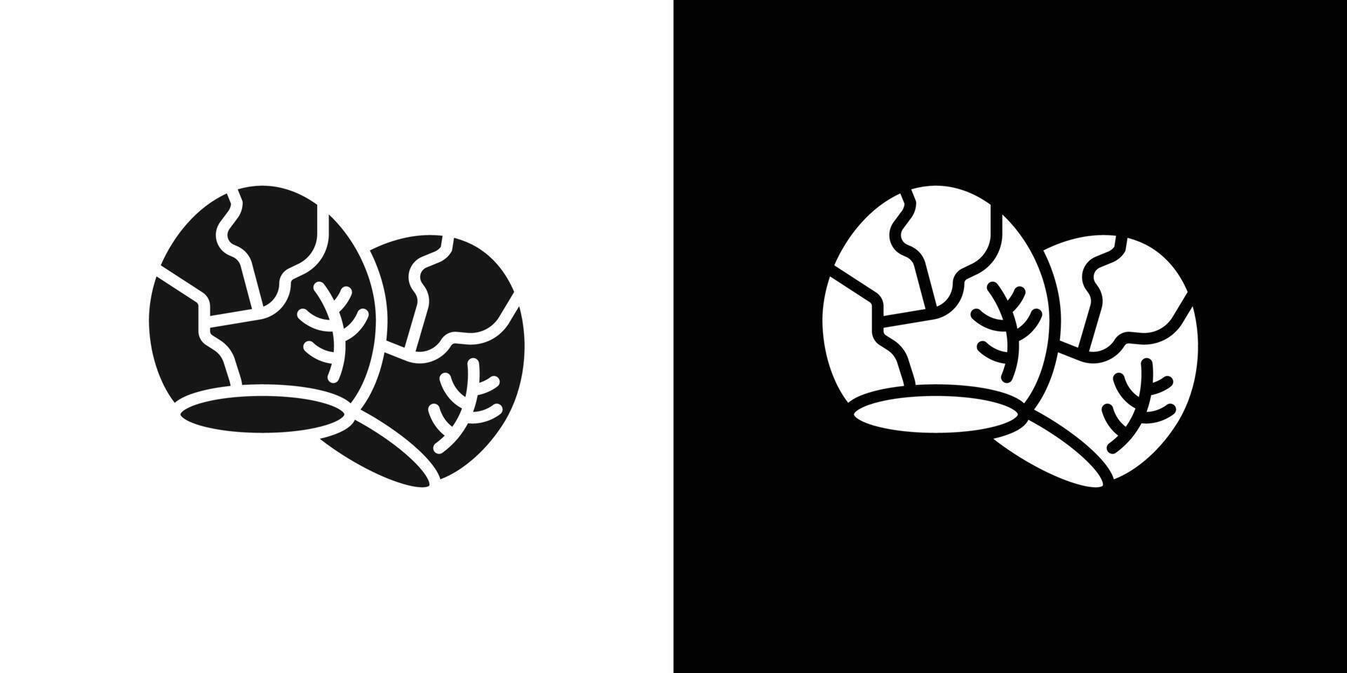 Brussels sprouts Cabbage icon logo set vector