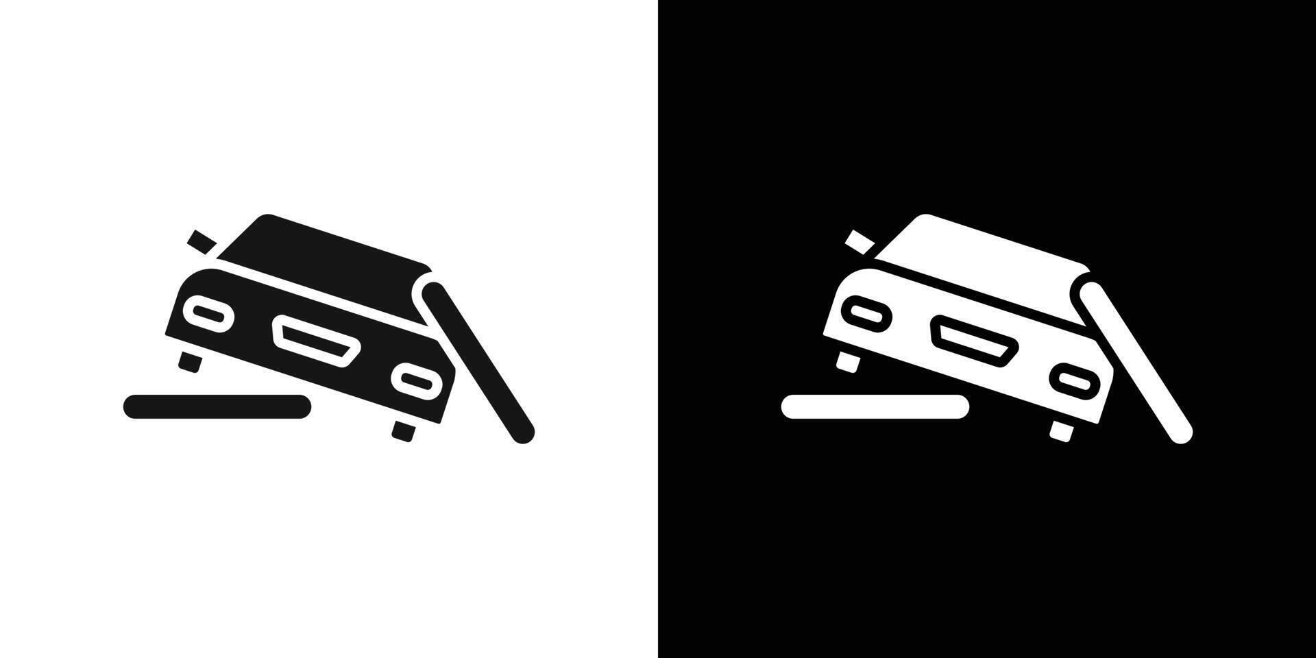 car accident icon logo set vector