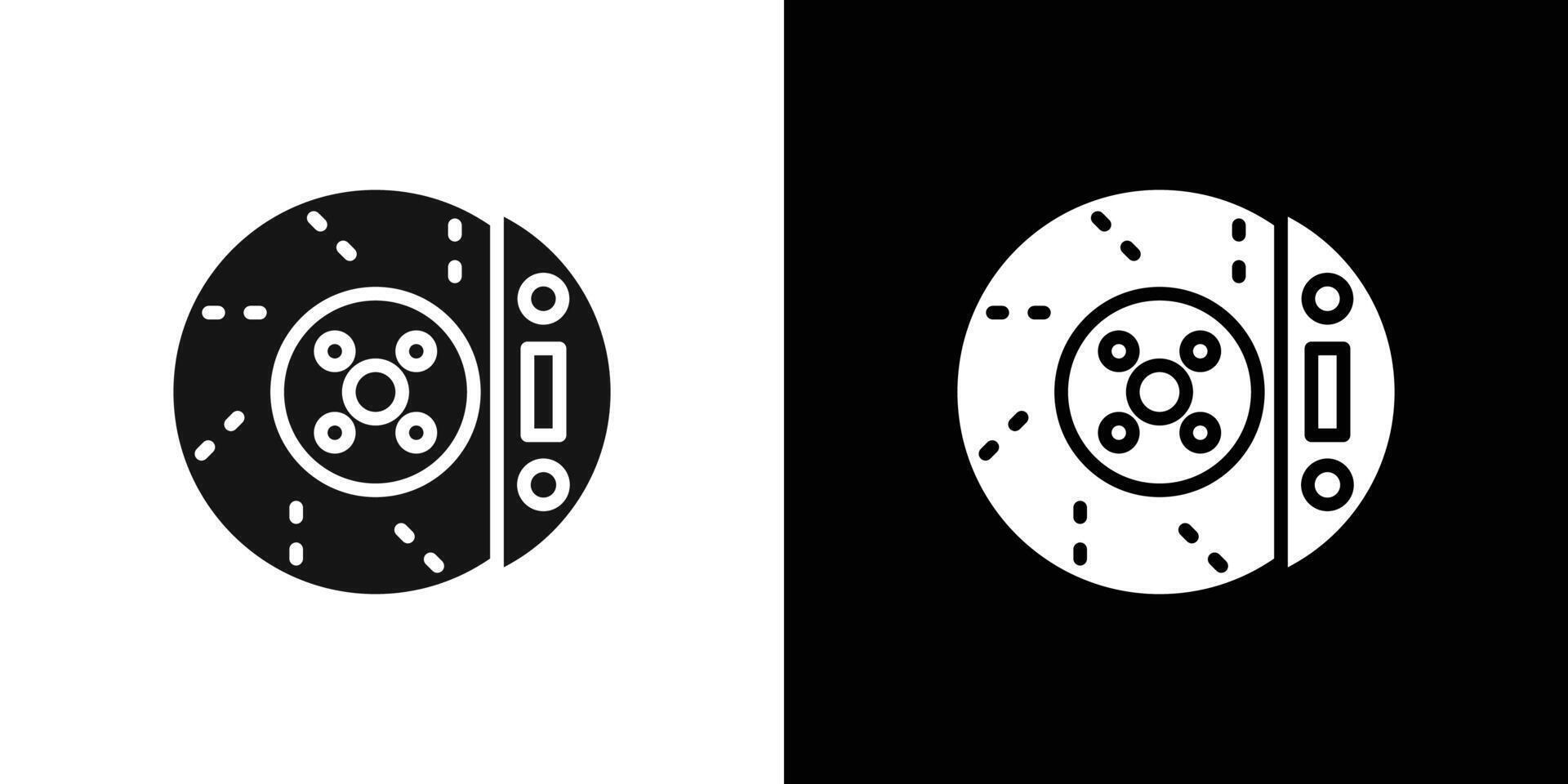Car brake disk with caliper icon logo set vector