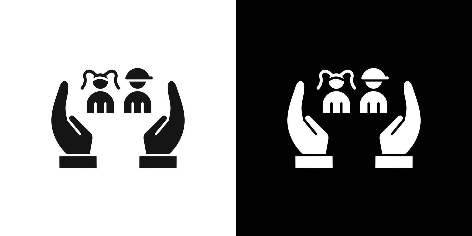 child protect icon logo set vector