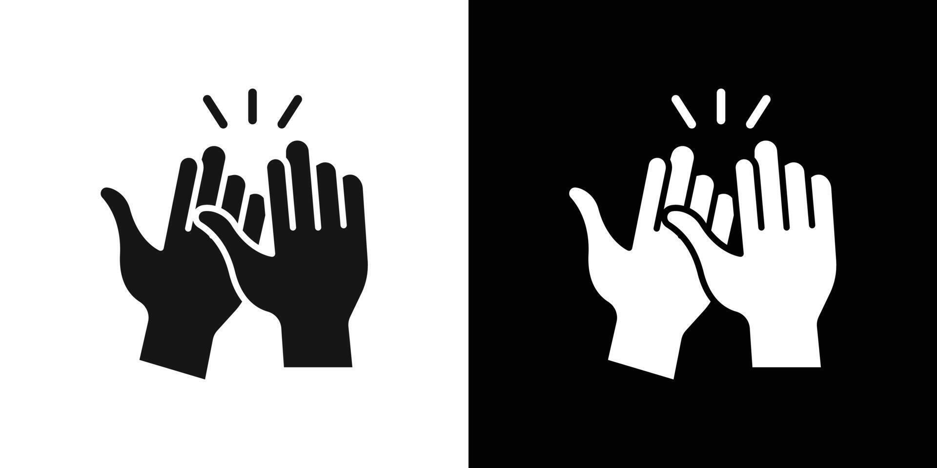 Clapping hand icon logo set vector