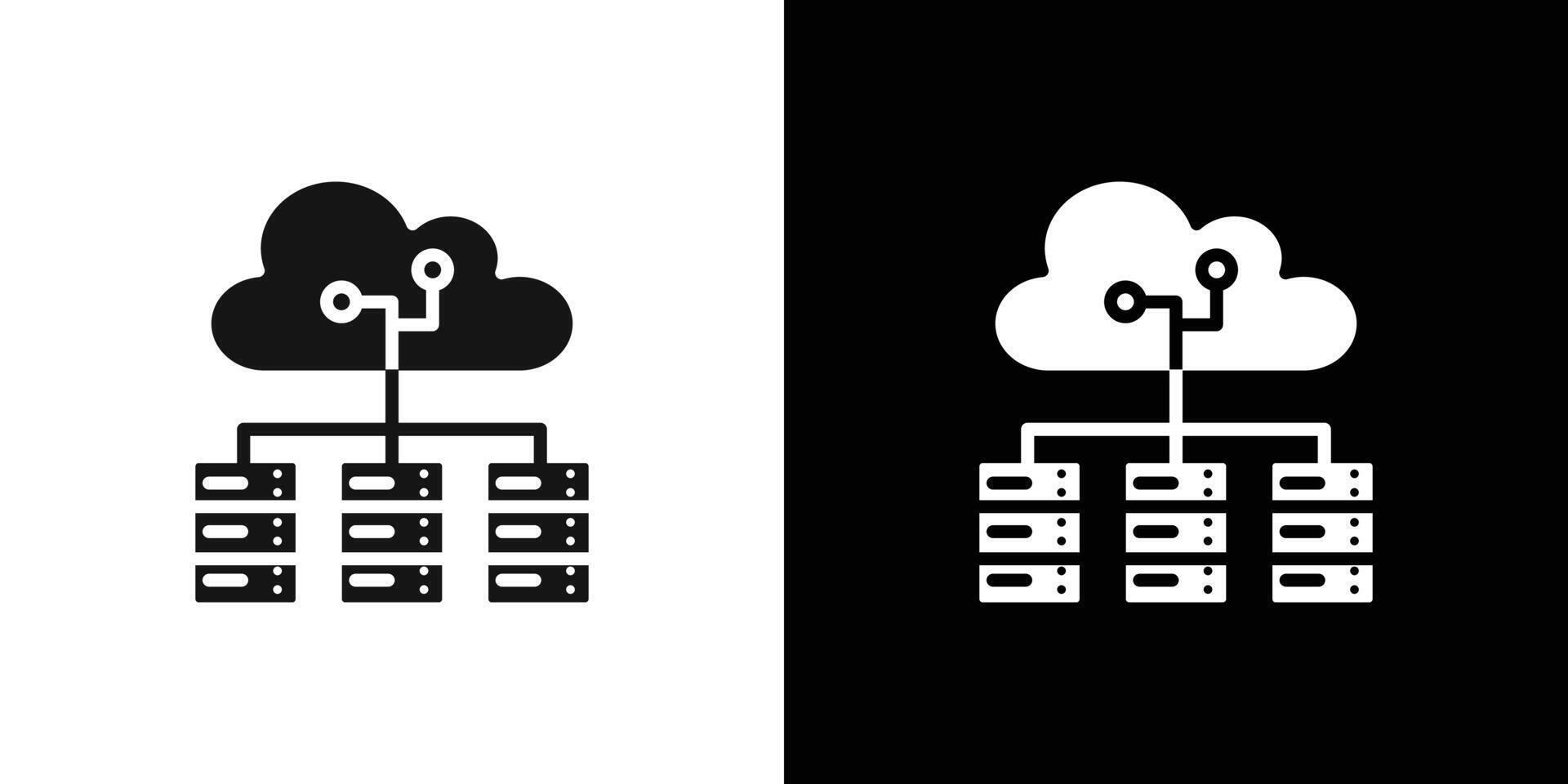 Cloud Data Center icon logo set vector