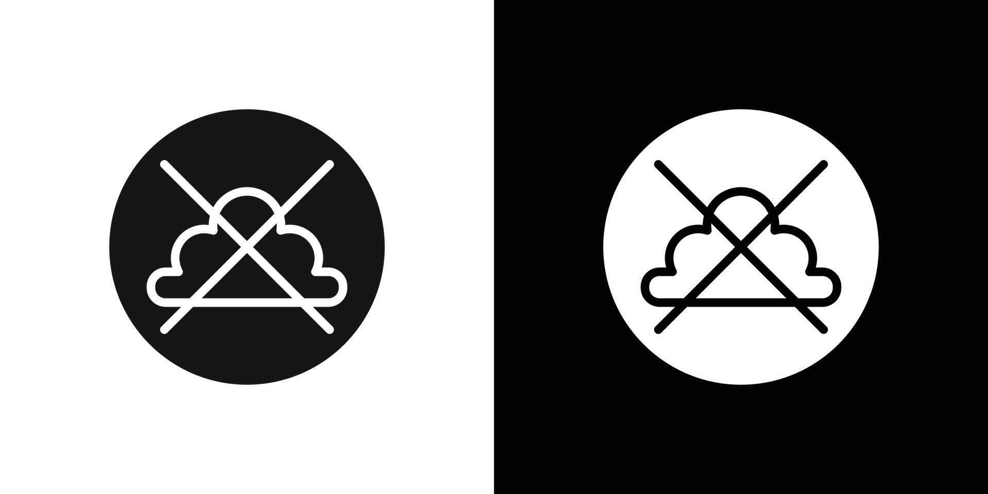 cloud sync disable icon logo set vector