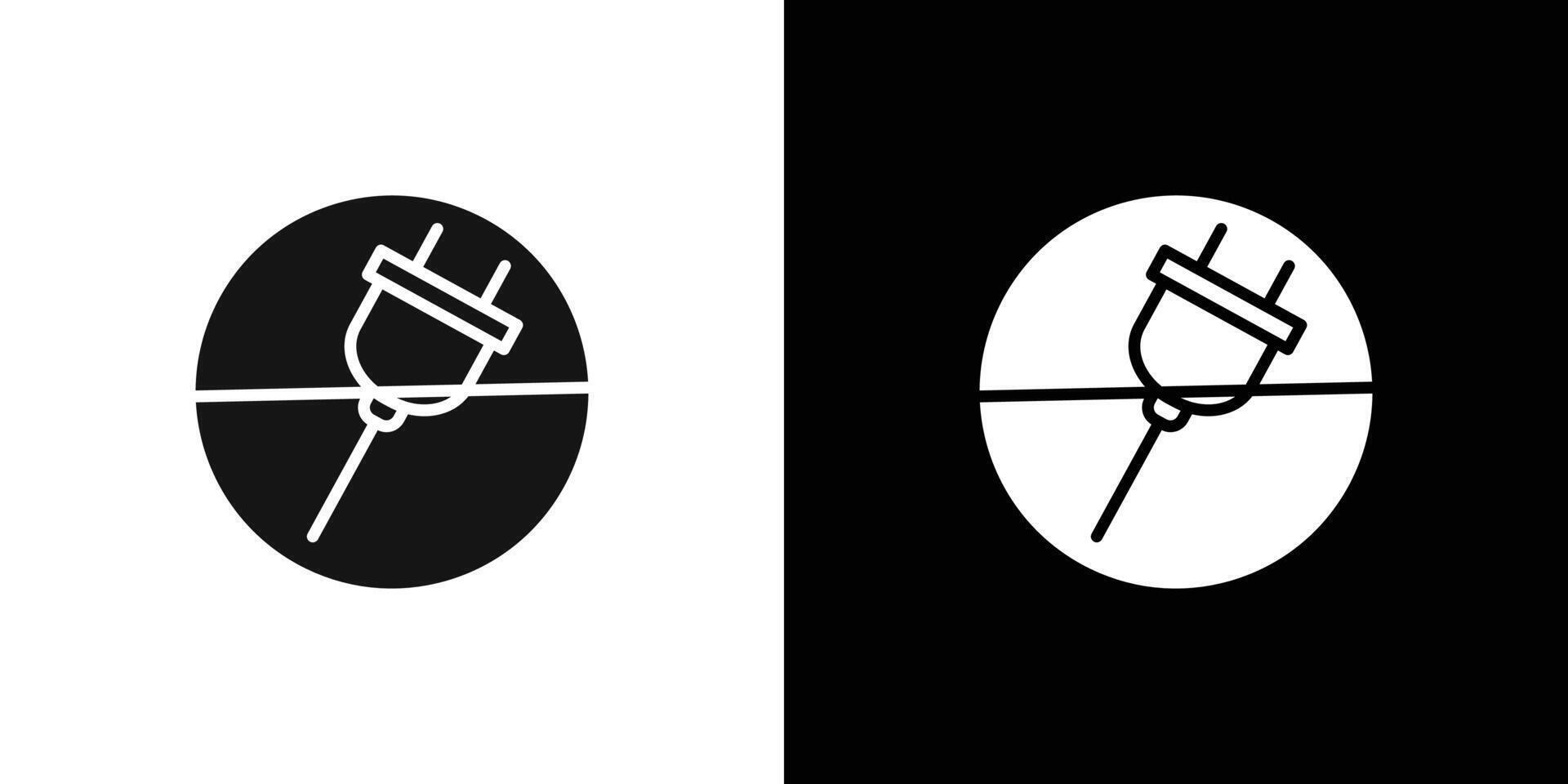 do not plug connect icon logo set vector
