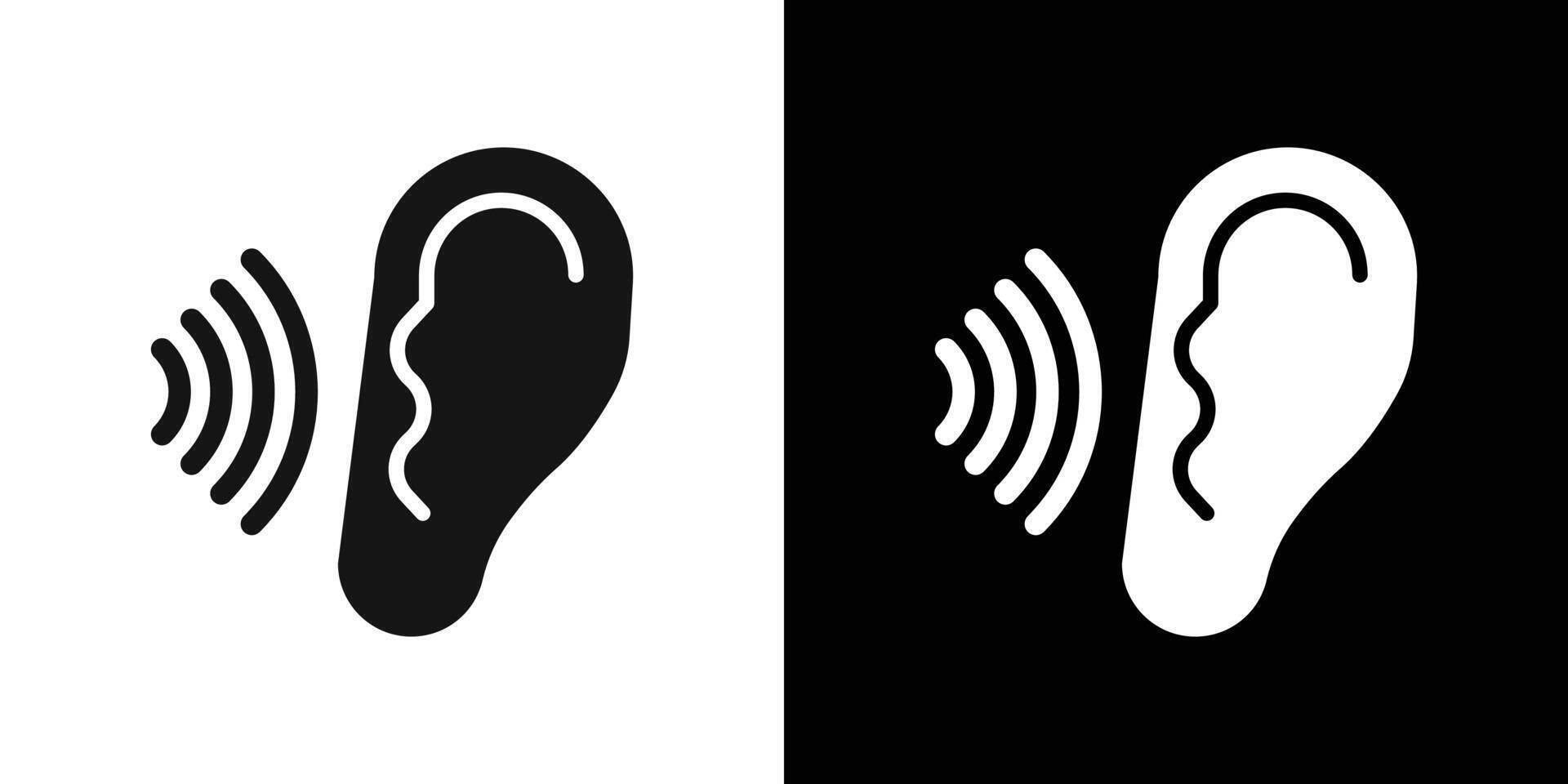 ear hearing icon logo set vector