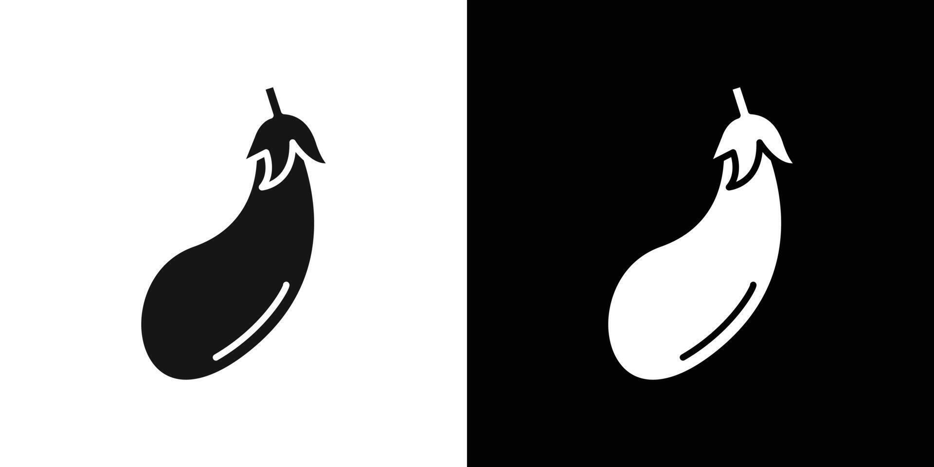 Eggplant icon logo set vector