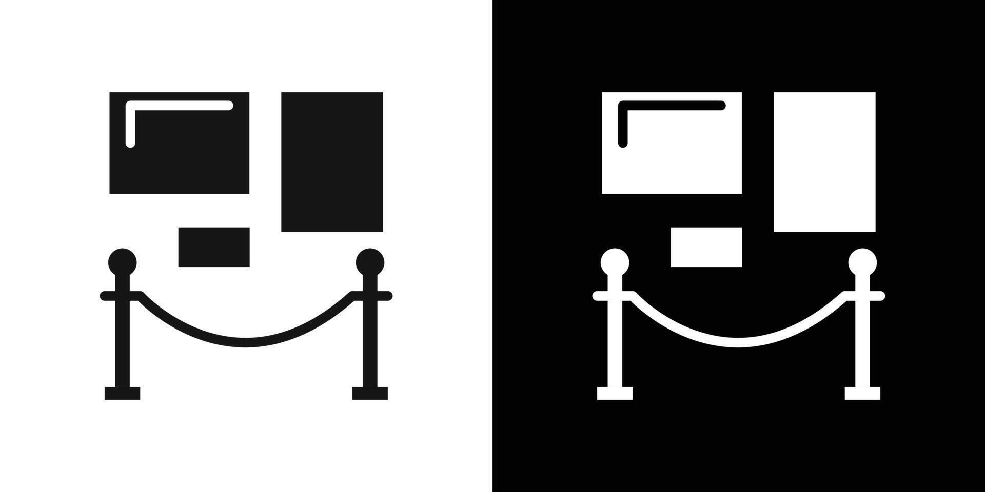 Exhibit icon logo set vector