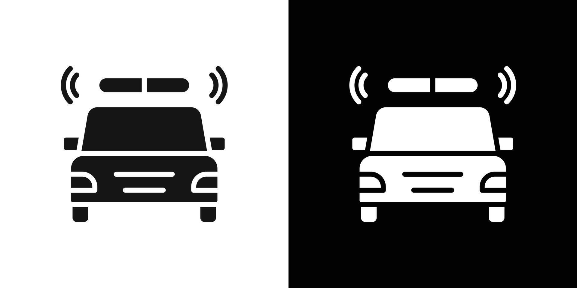 Flashing police car icon logo set vector