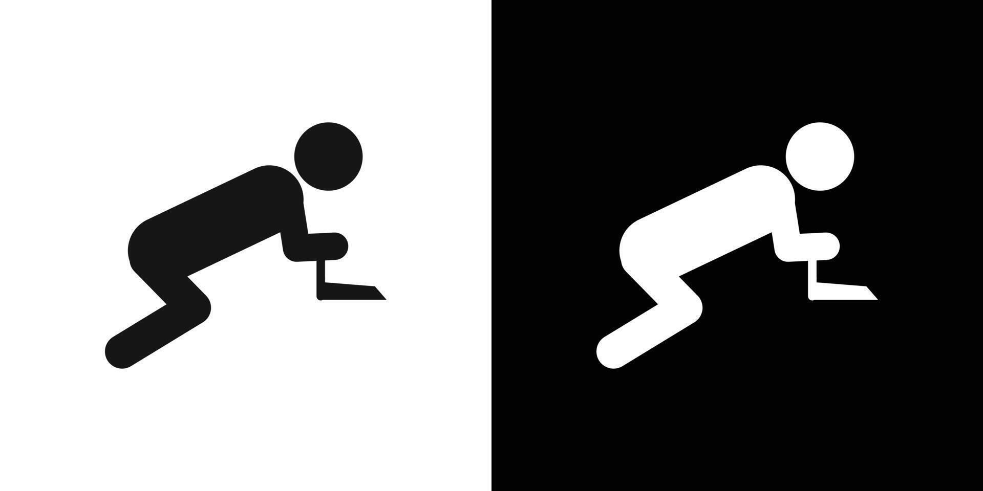 Floor cleaning man icon logo set vector