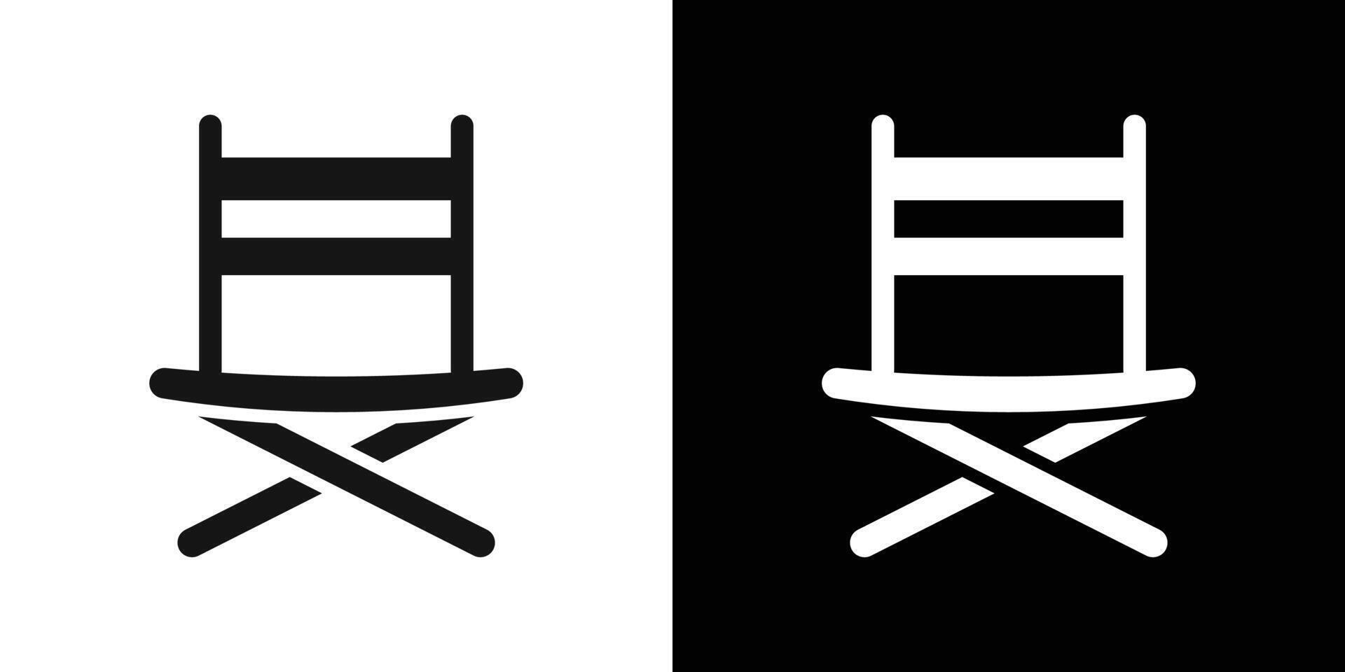 folding chair icon logo set vector
