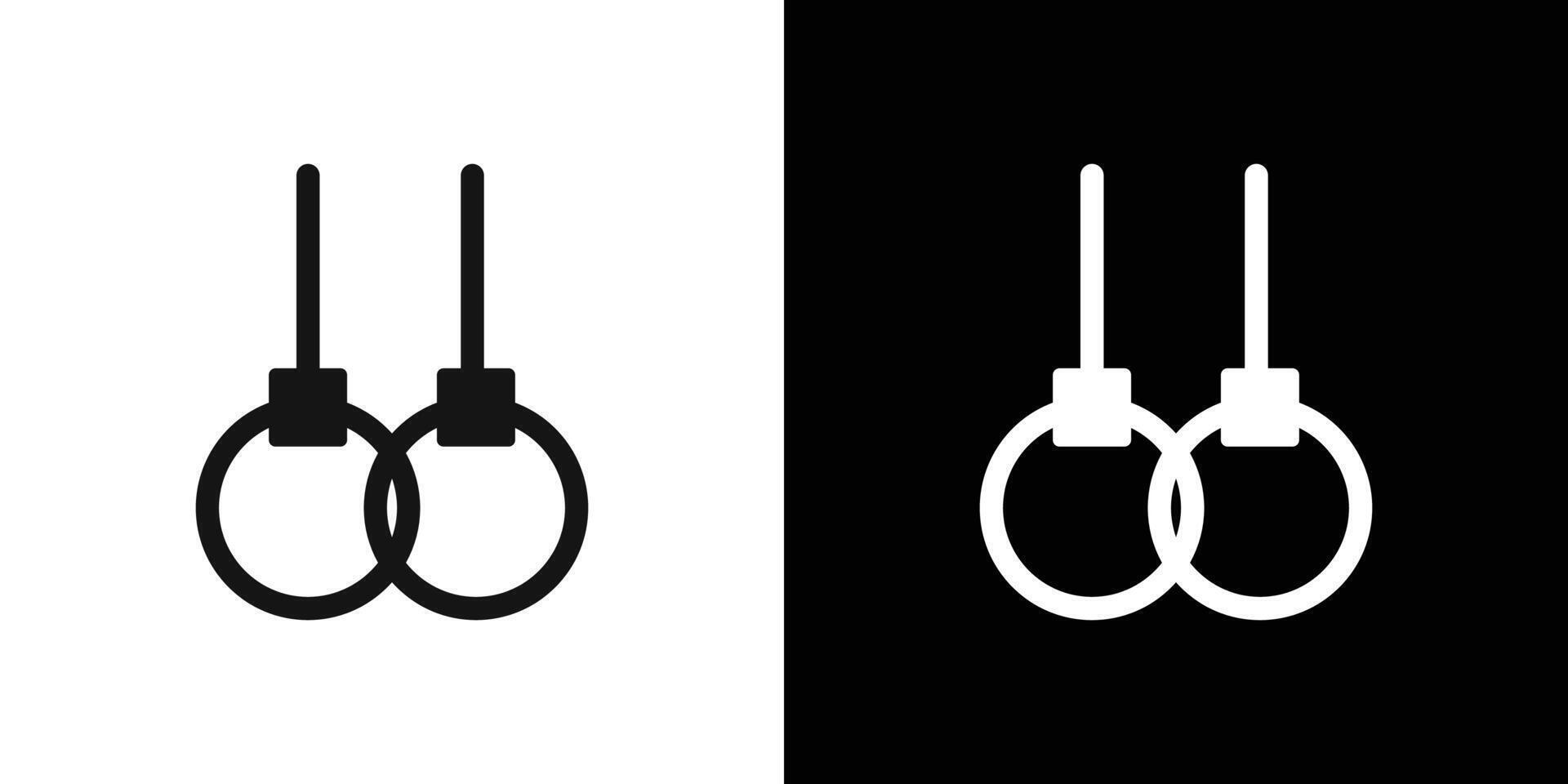 Gymnastic ring icon logo set vector