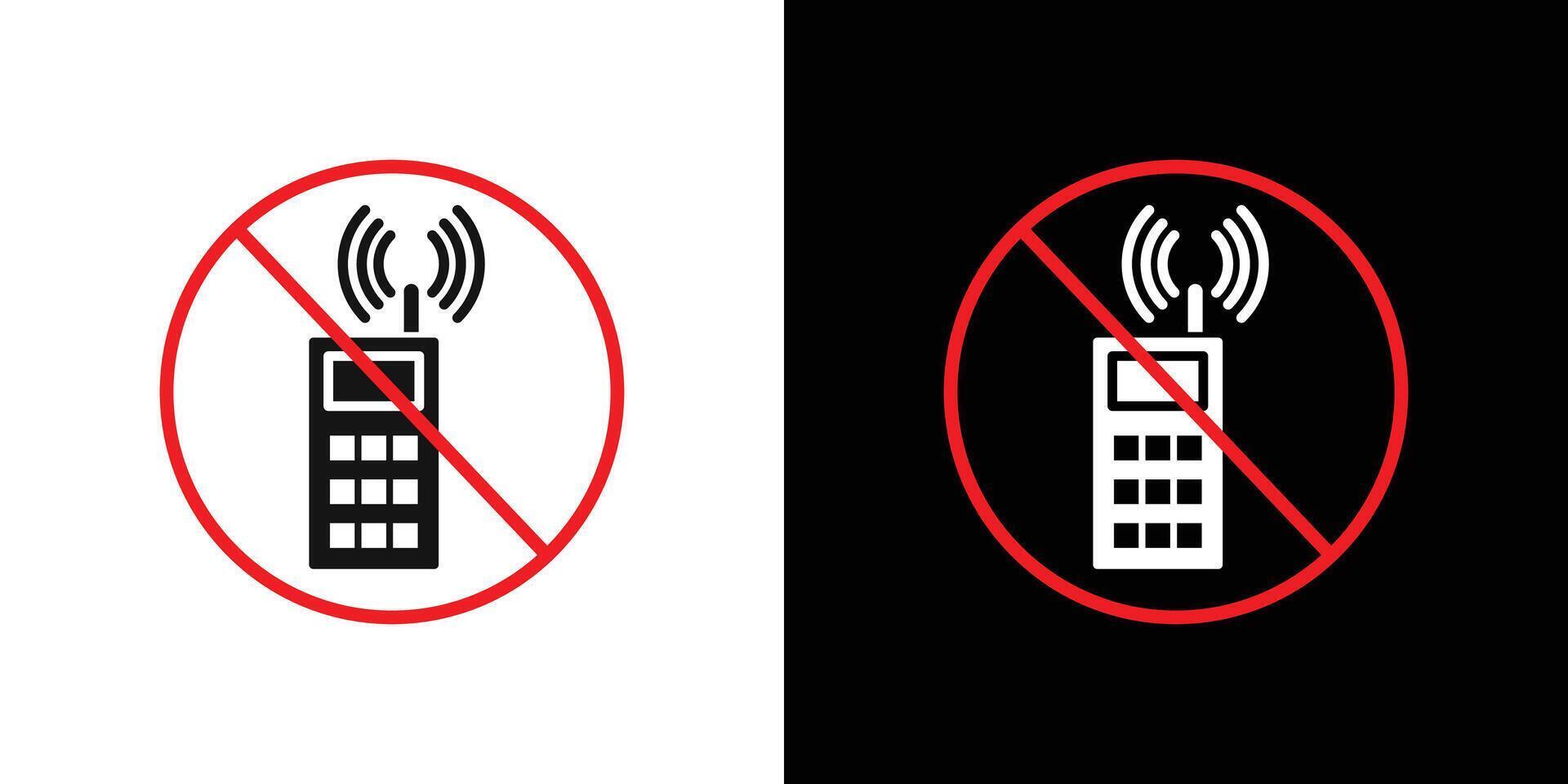 ISO 7010 No activated mobile phone icon logo set vector