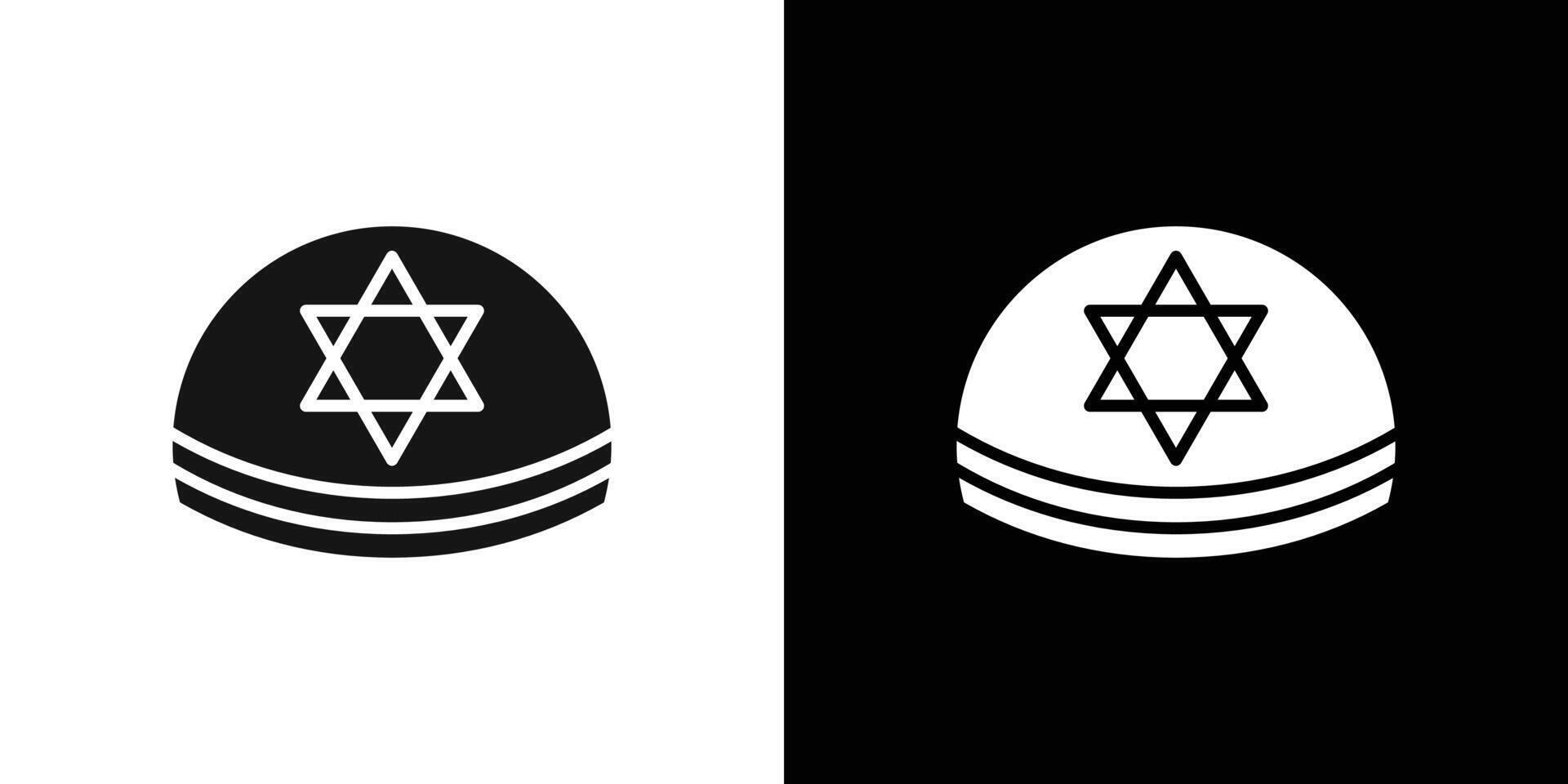 Kippah icon logo set vector