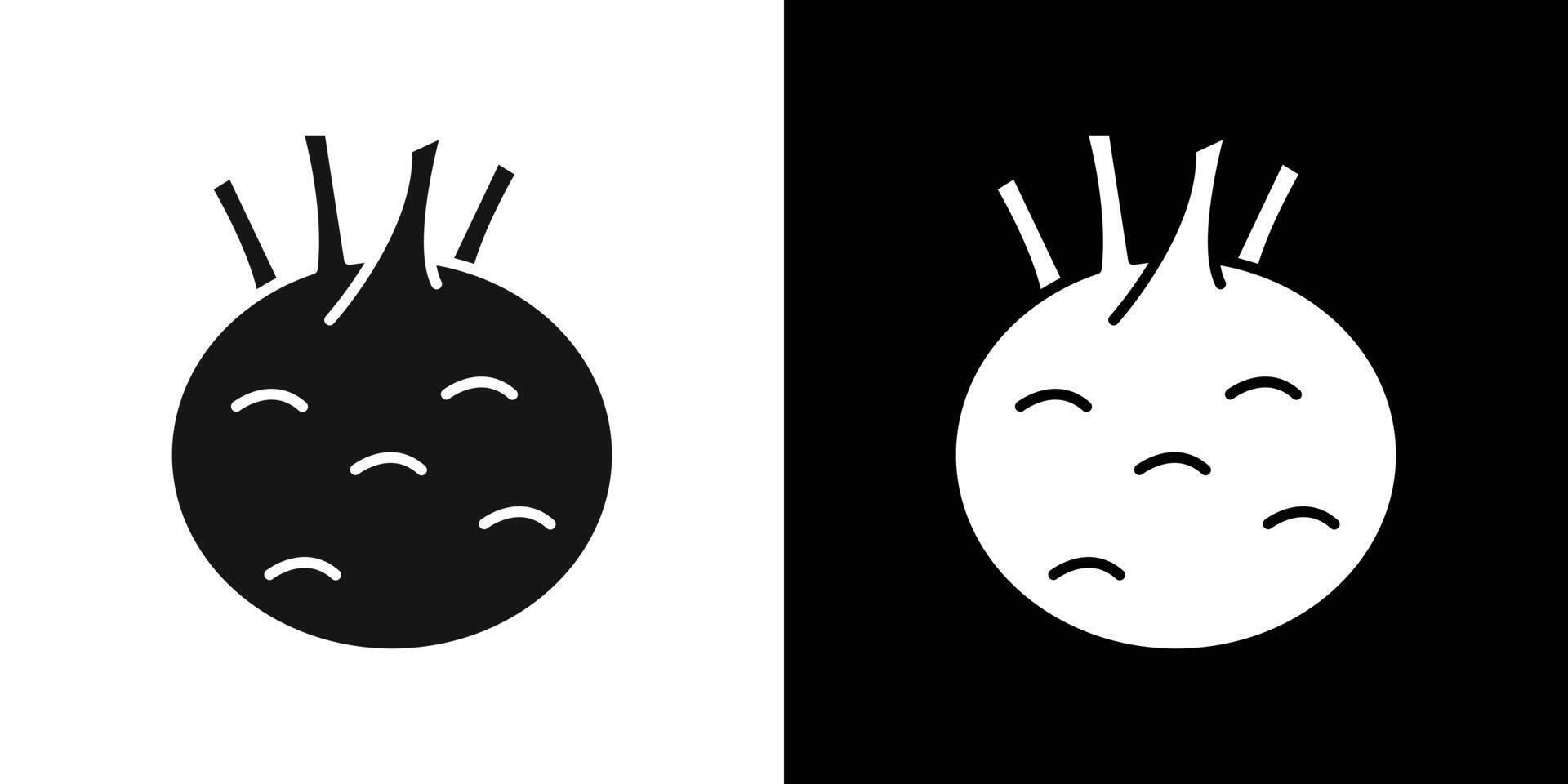 kohlrabi icon logo set vector