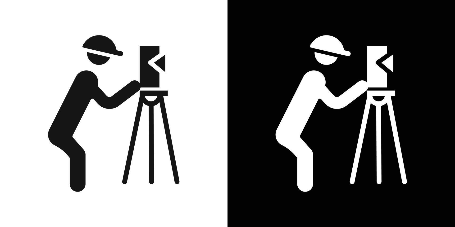 land surveyor icon logo set vector