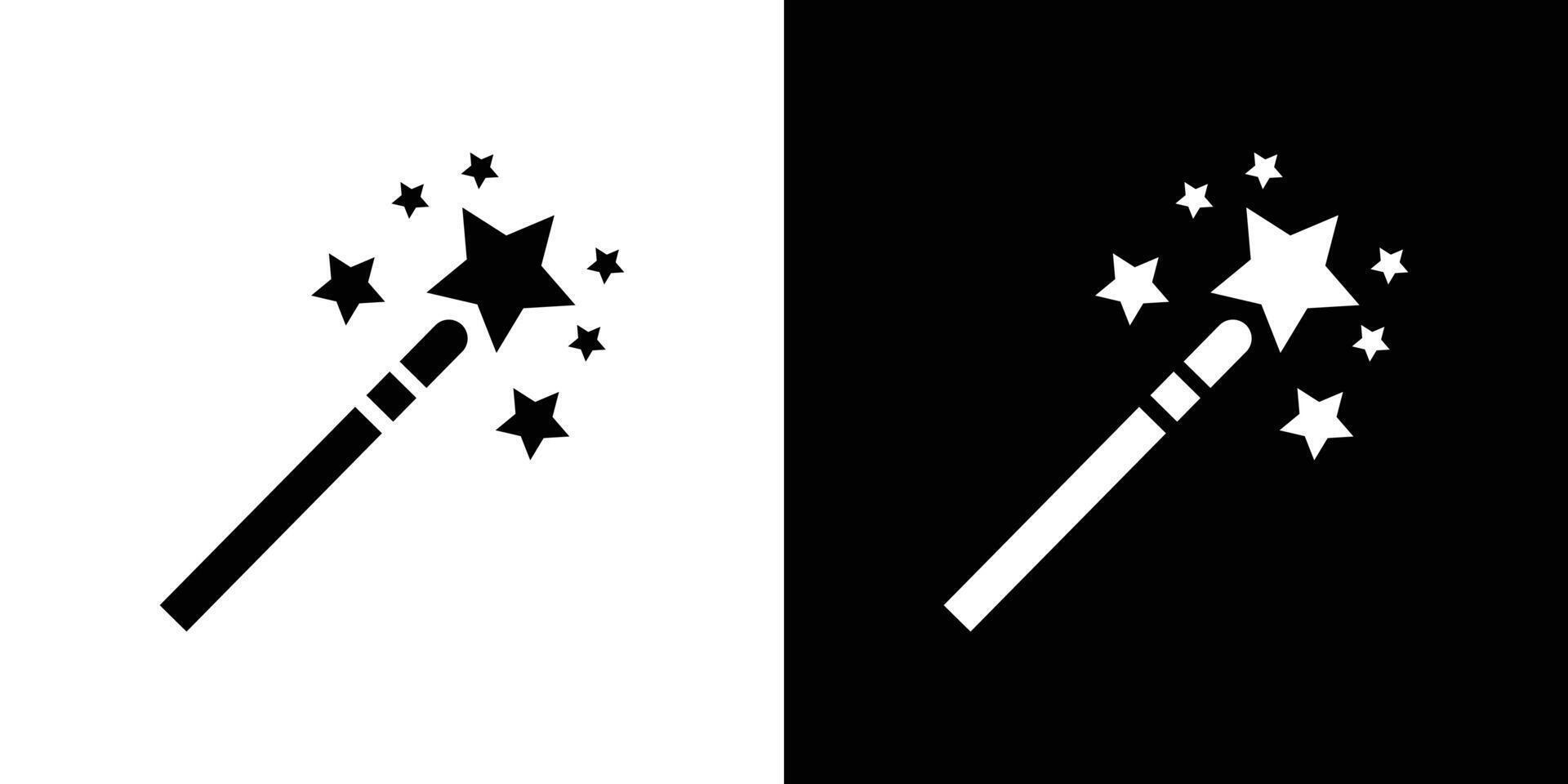 Magic wand icon logo set vector