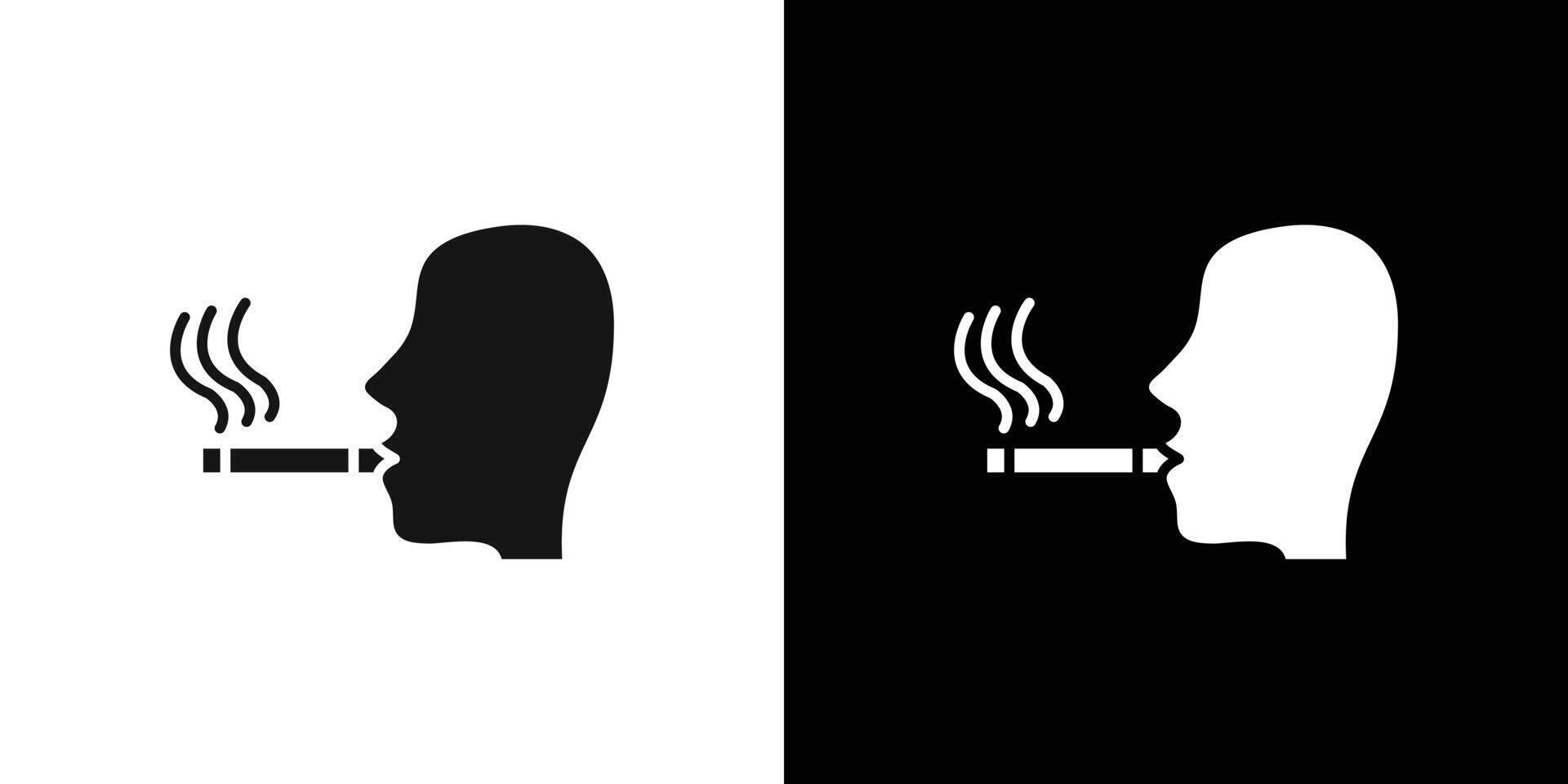 man smoking cigarette icon logo set vector