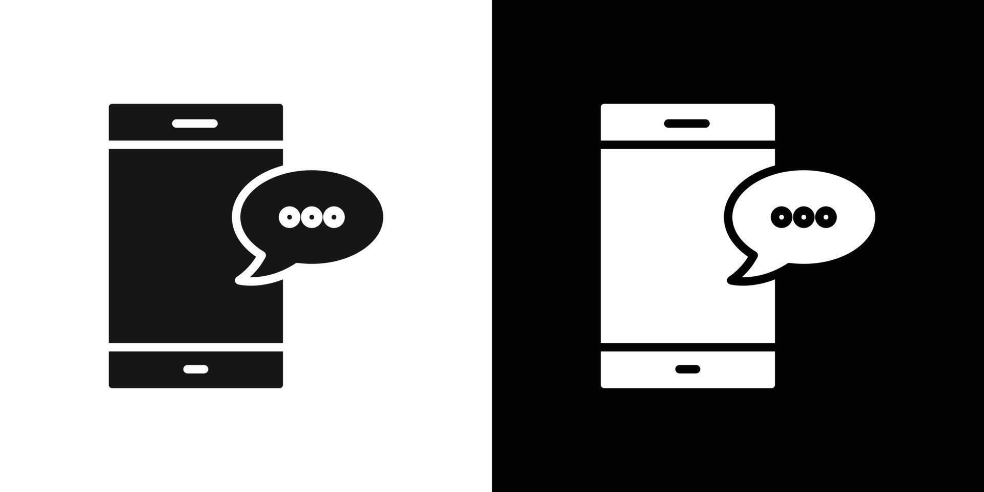 Message phone icon logo set vector