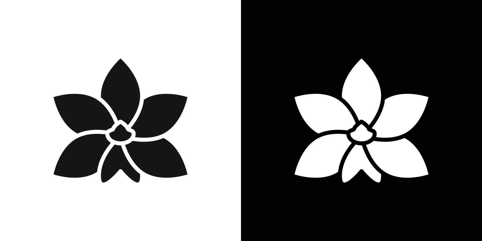 Moth Orchid flower icon logo set vector