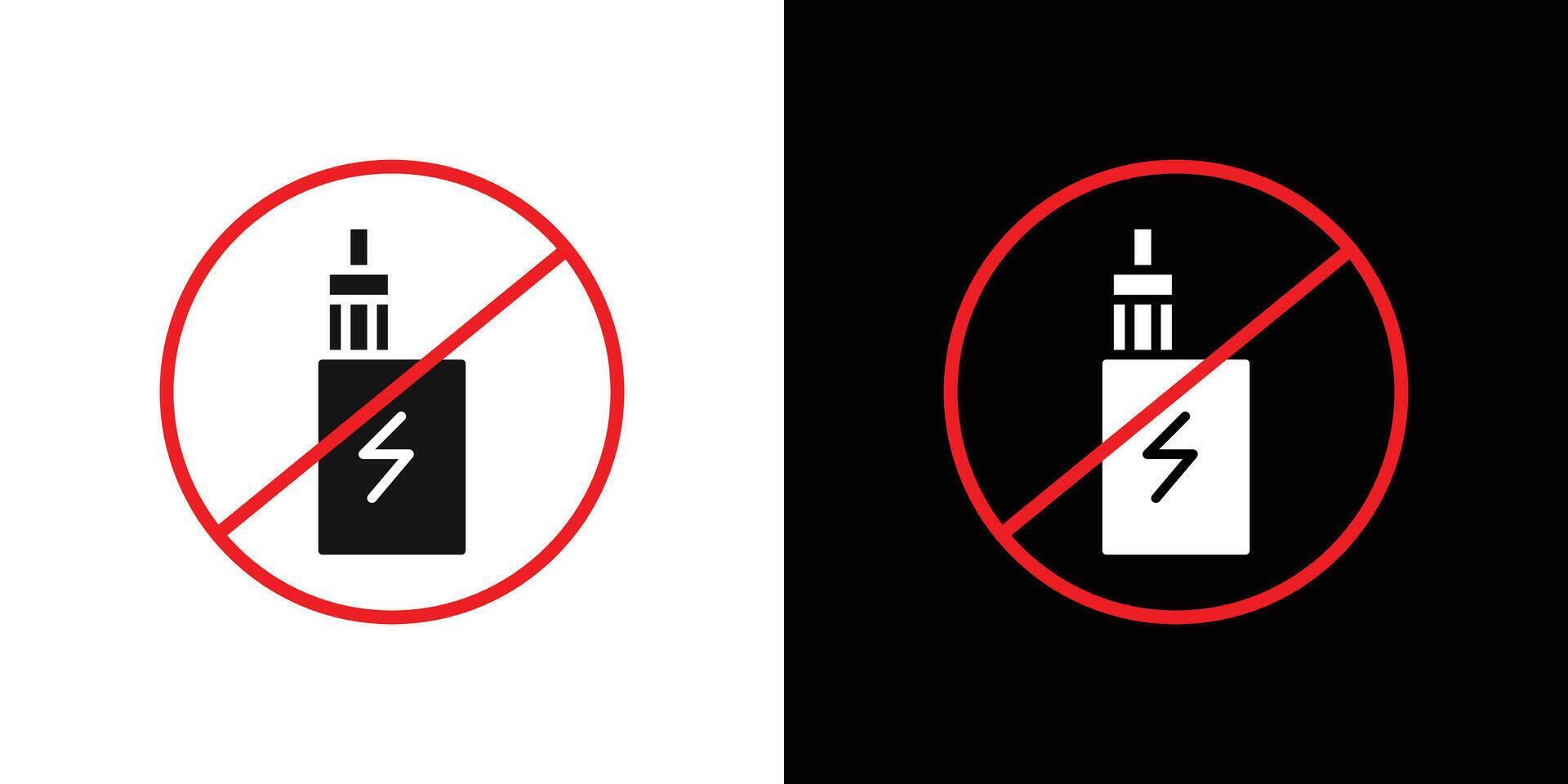 No Electronic Vaping icon logo set vector
