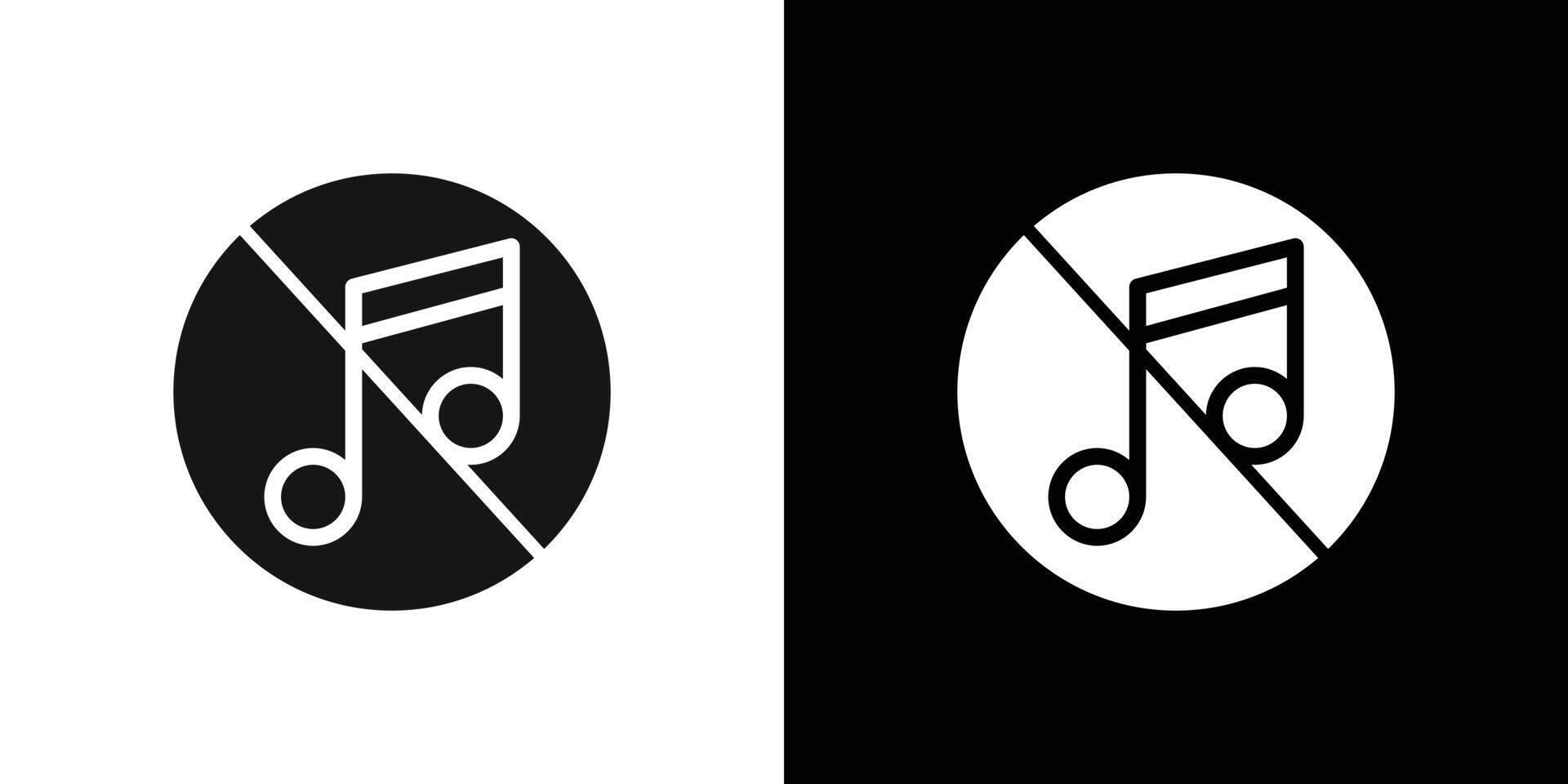 No Music Sign icon logo set vector