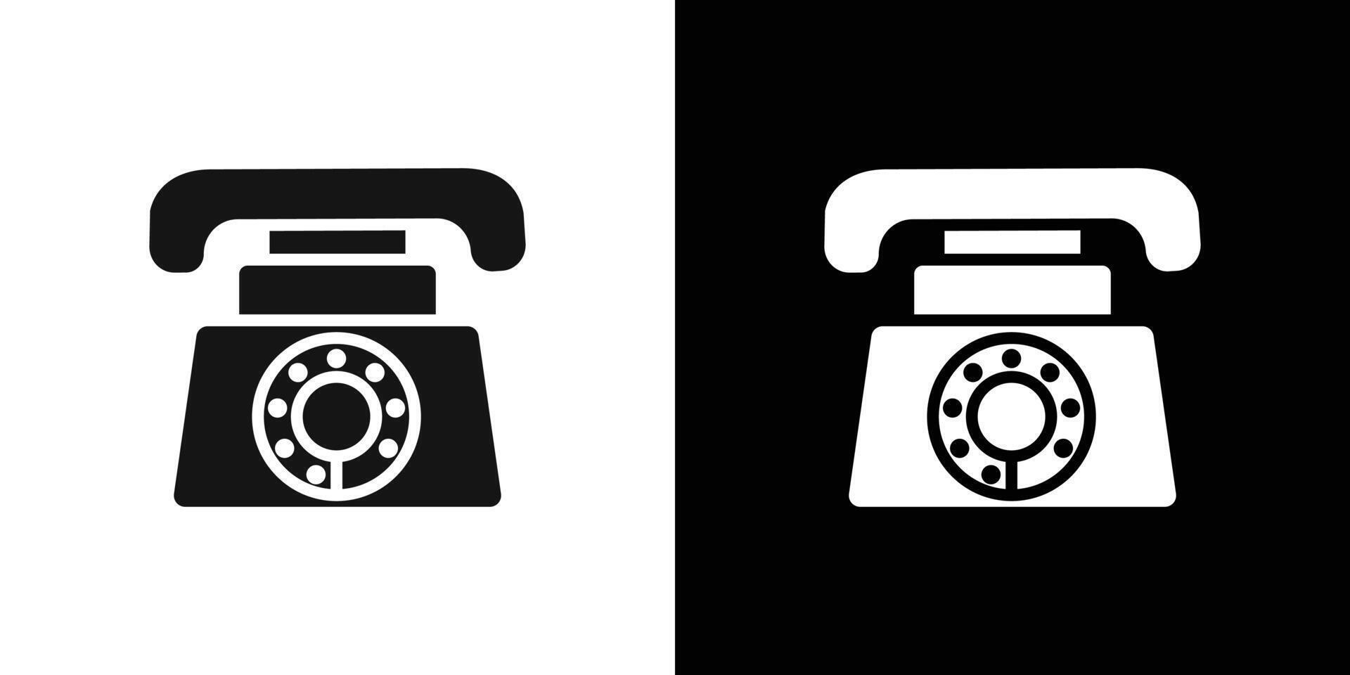 old phone icon logo set vector