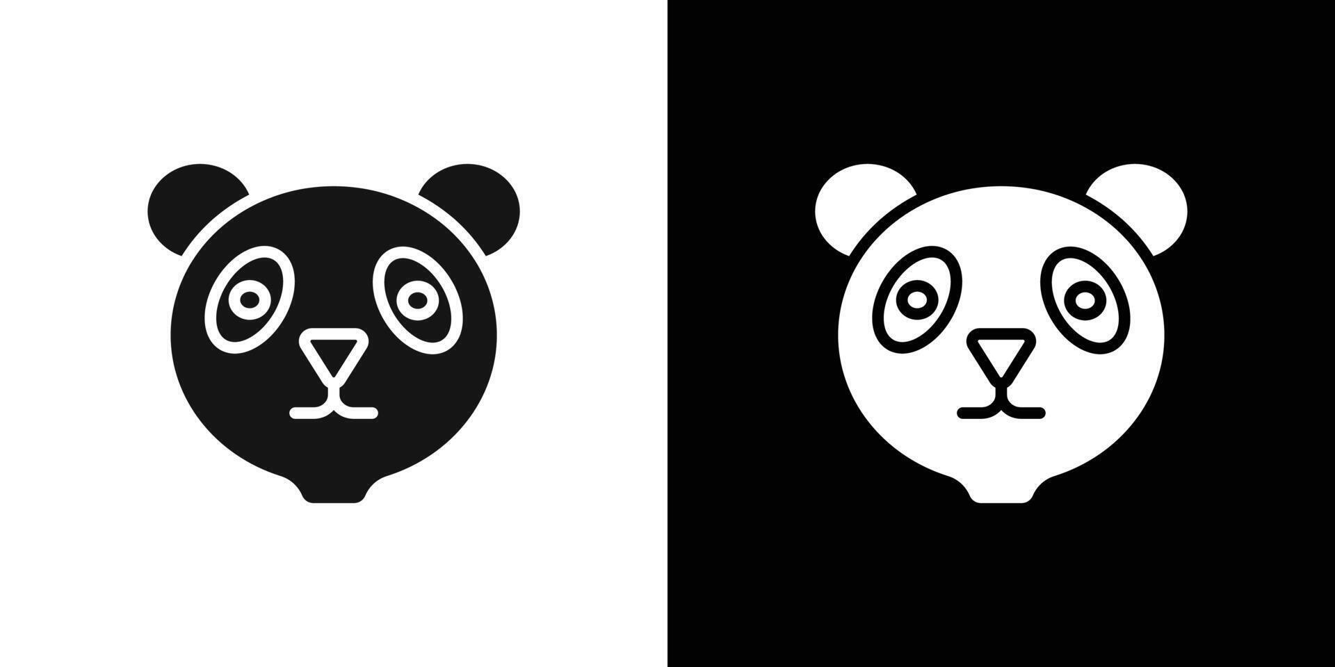 panda icon logo set vector