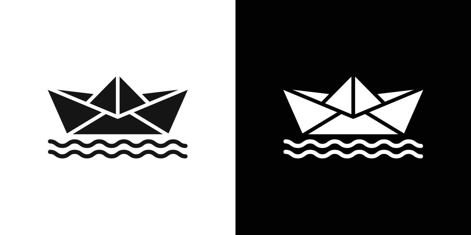 paper boat icon logo set vector