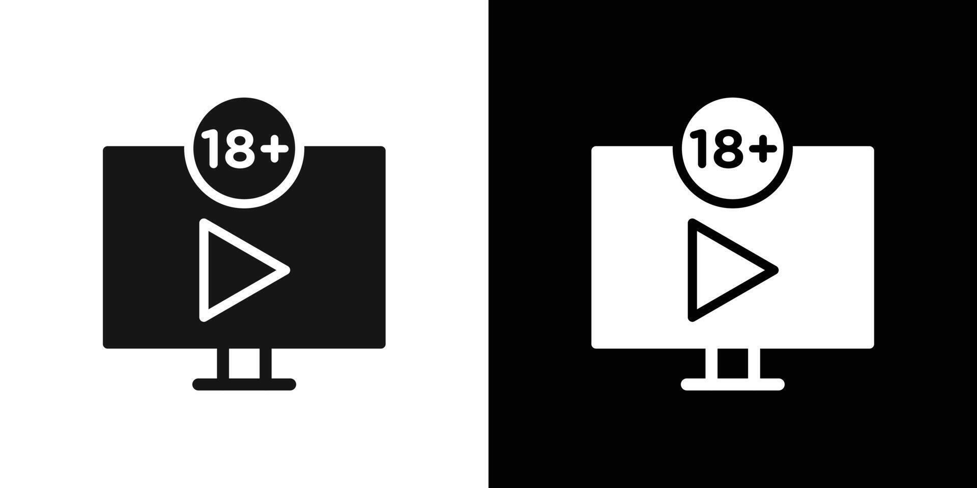 plus 18 movie icon logo set vector