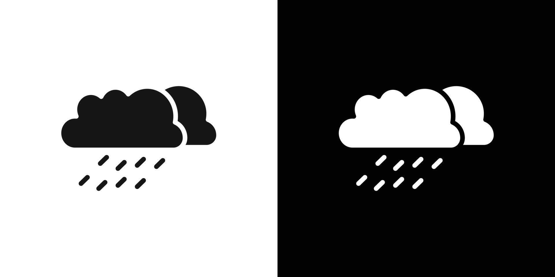 rain and cloud icon logo set vector