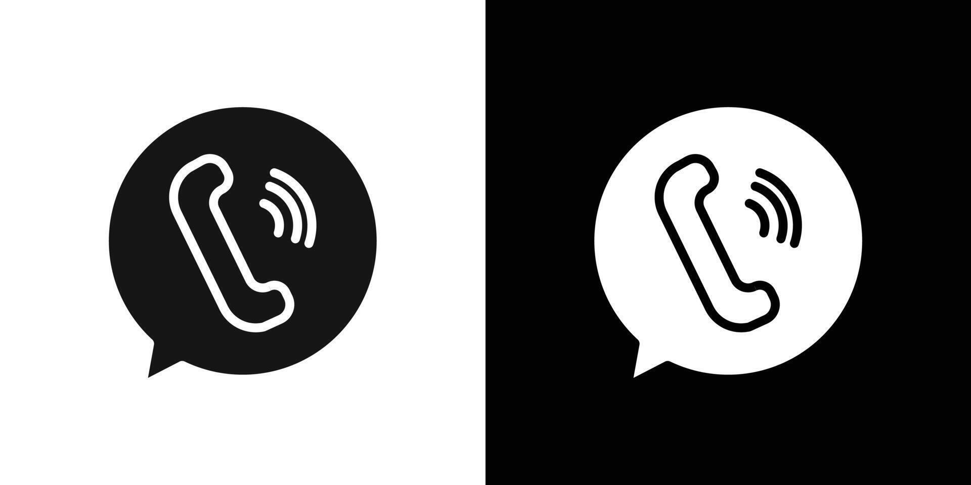 Telephone phone call icon logo set vector